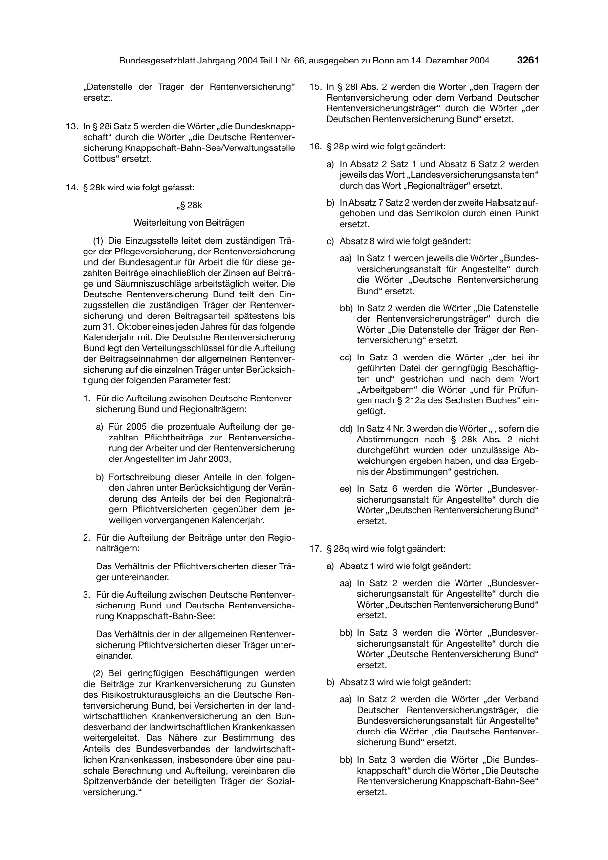 BGBl. 2004, Seite 3261 — Originalseite als Abbildung