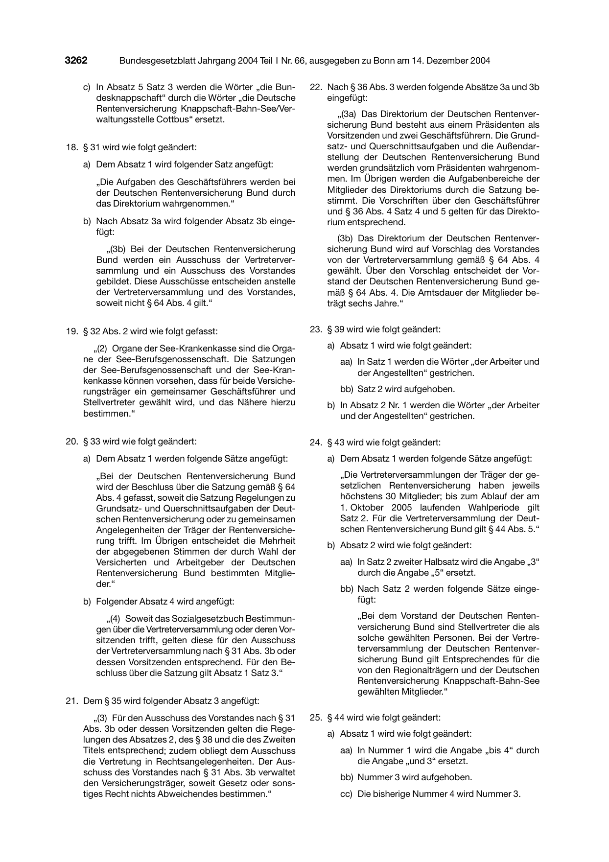 BGBl. 2004, Seite 3262 — Originalseite als Abbildung