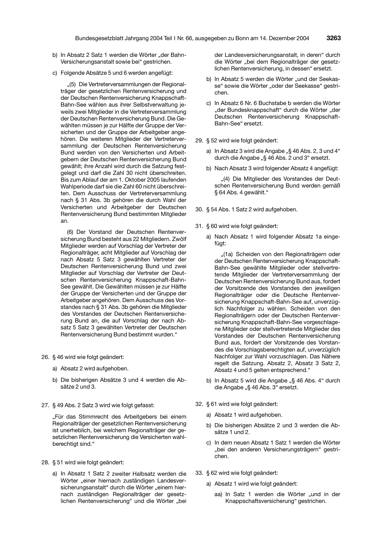 BGBl. 2004, Seite 3263 — Originalseite als Abbildung