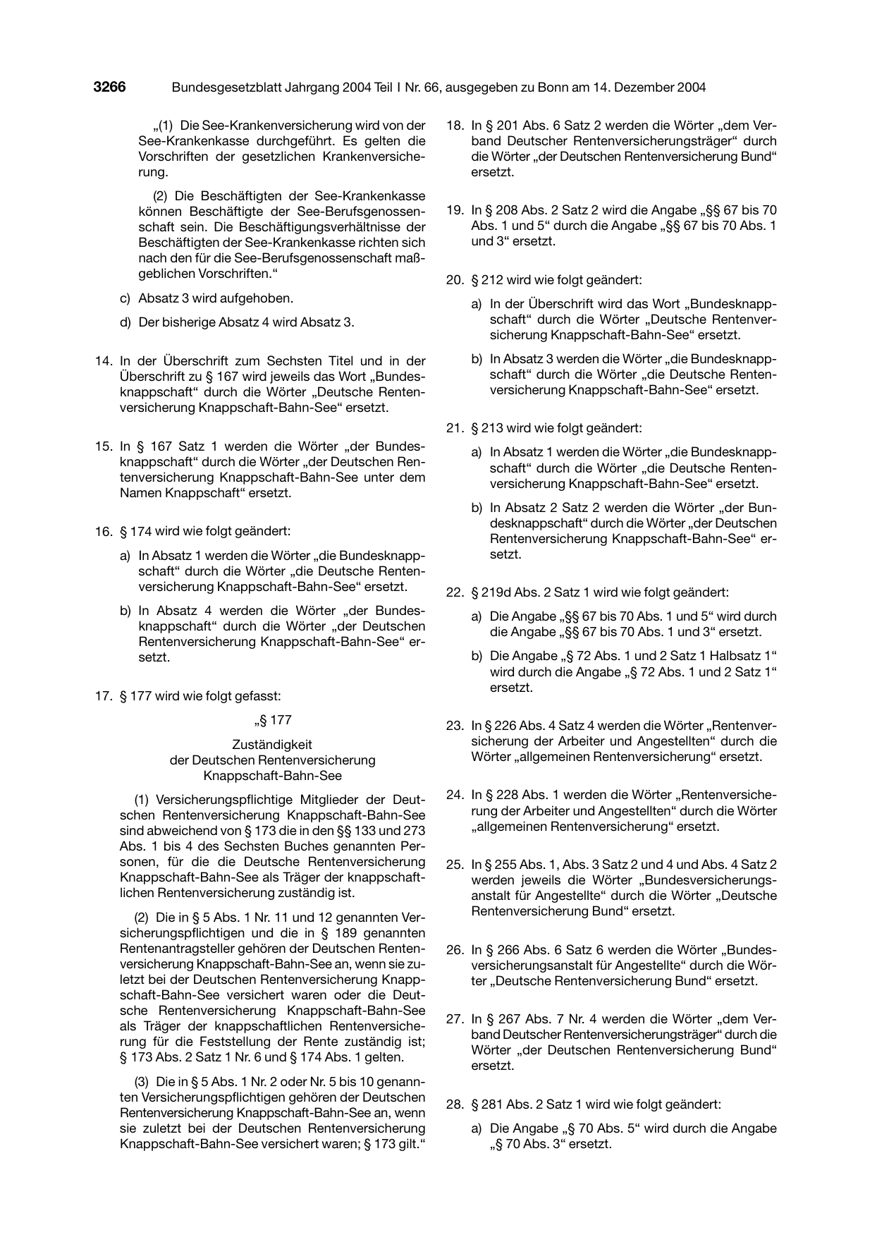 BGBl. 2004, Seite 3266 — Originalseite als Abbildung