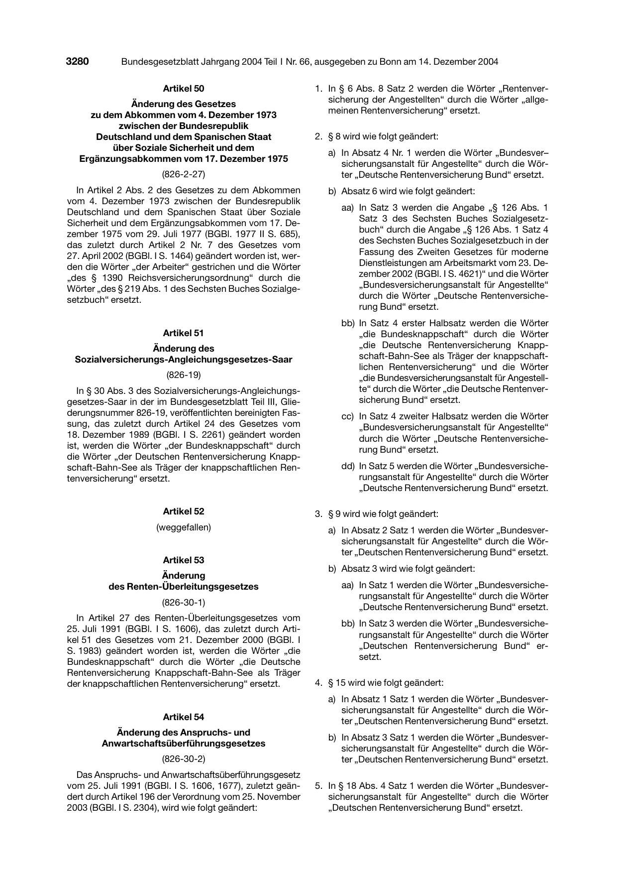 BGBl. 2004, Seite 3280 — Originalseite als Abbildung