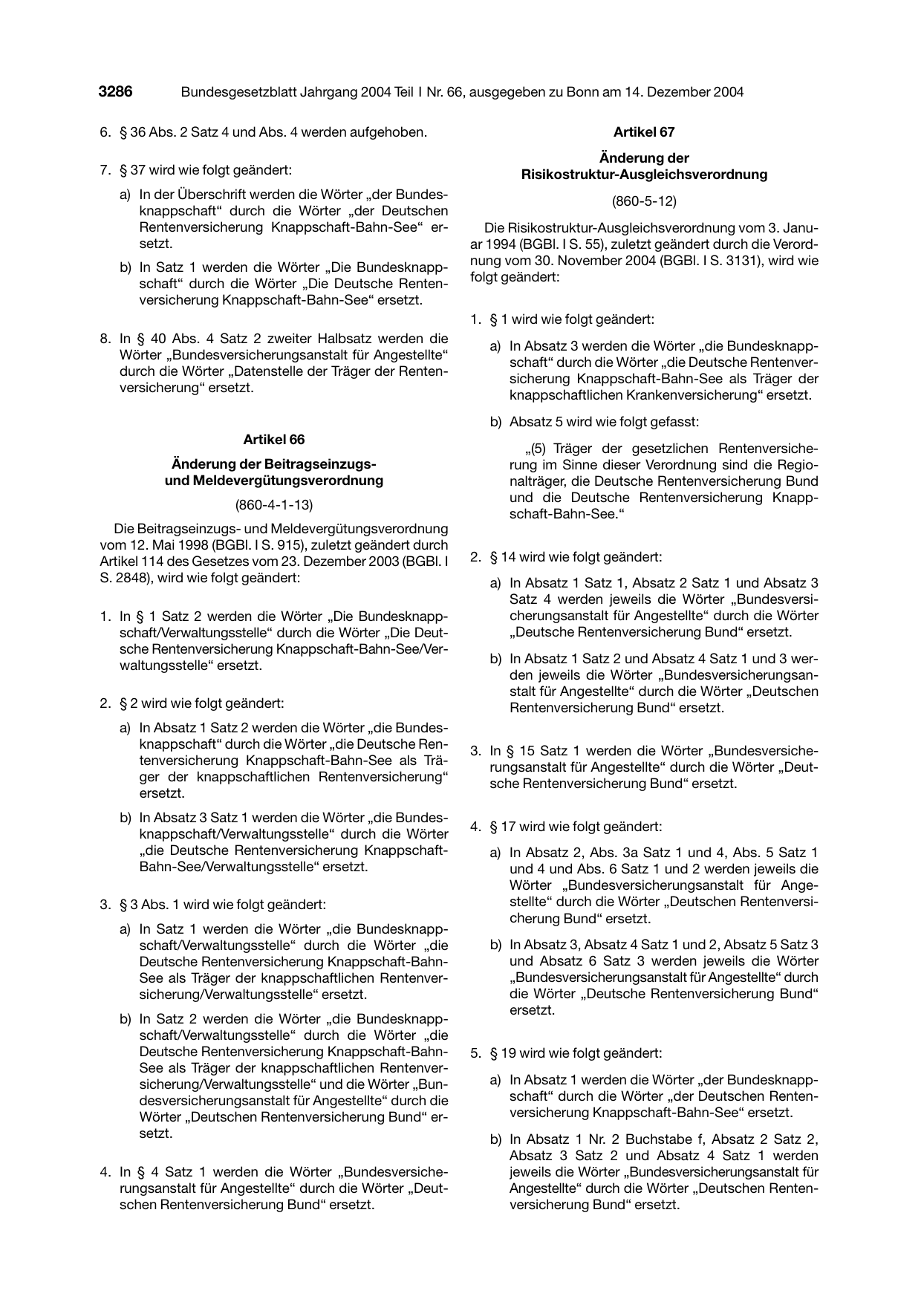 BGBl. 2004, Seite 3286 — Originalseite als Abbildung