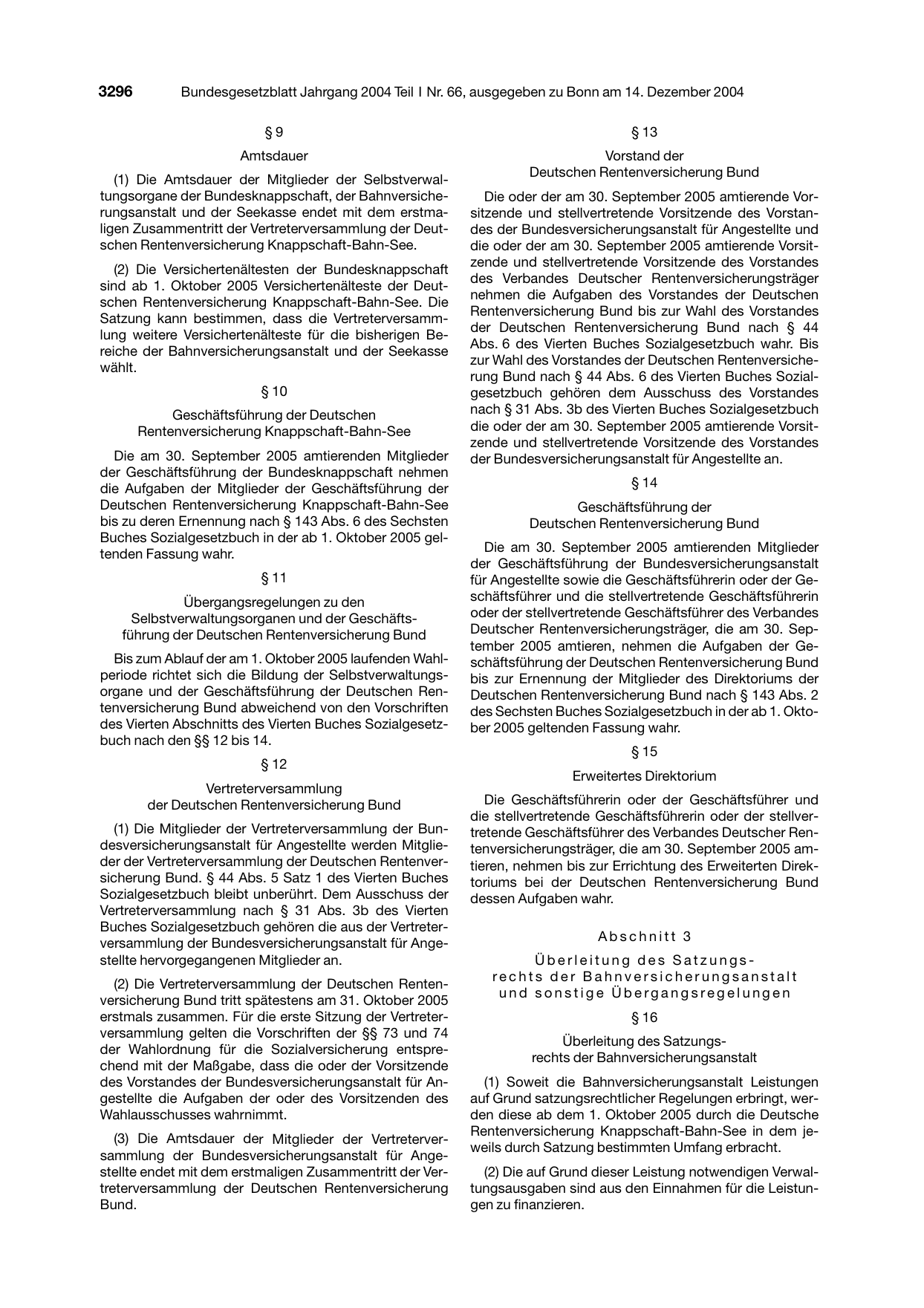 BGBl. 2004, Seite 3296 — Originalseite als Abbildung
