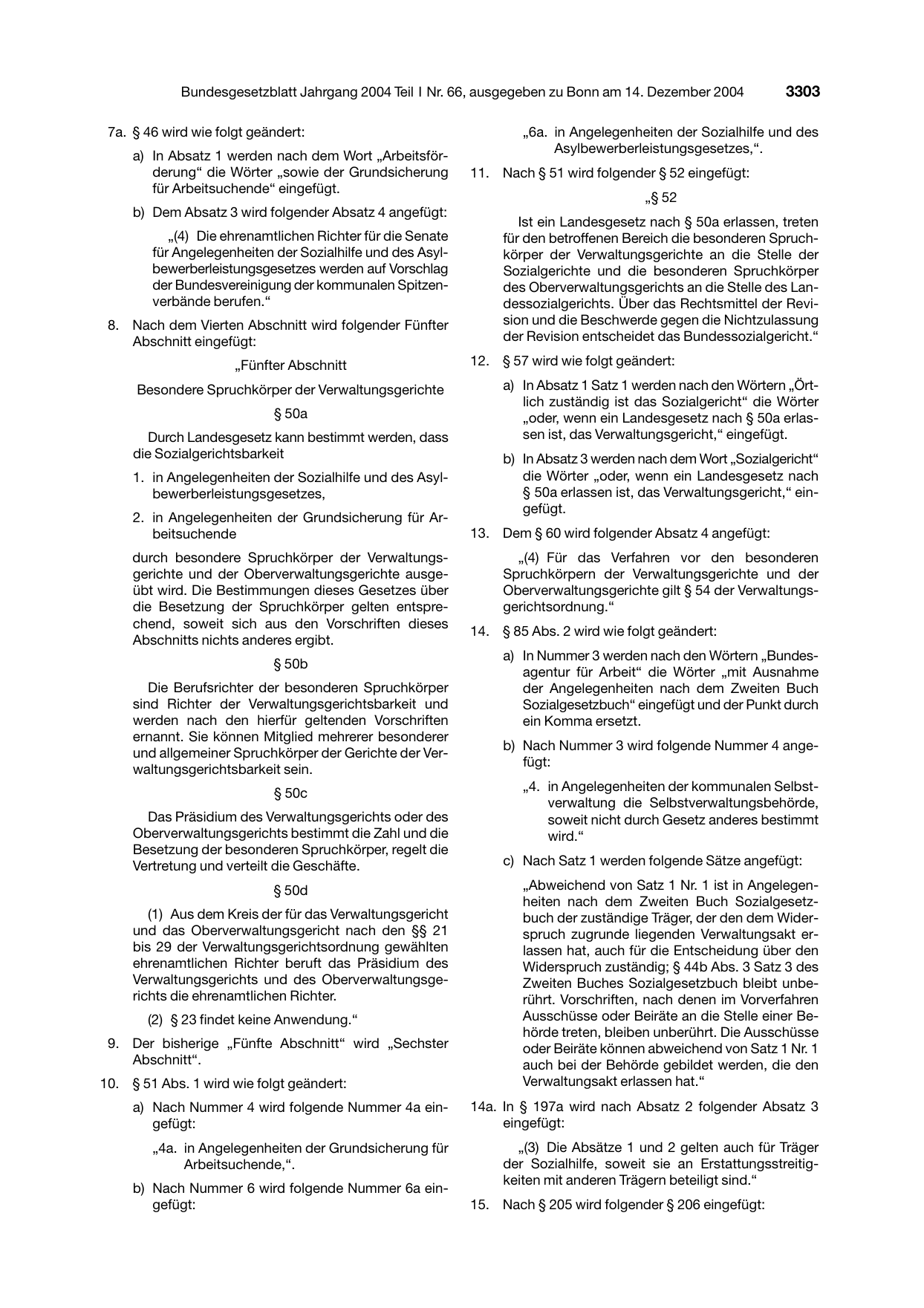 BGBl. 2004, Seite 3303 — Originalseite als Abbildung