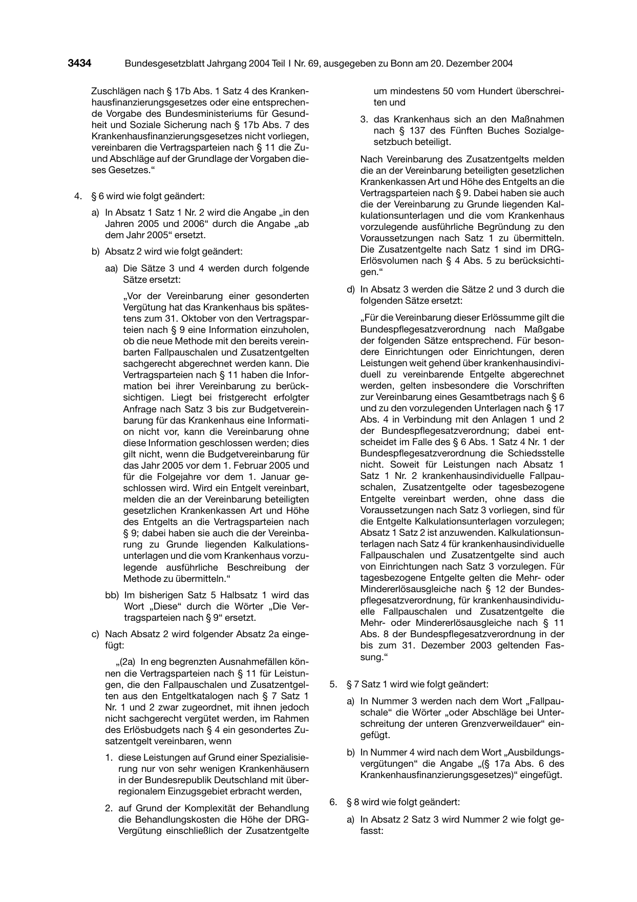 BGBl. 2004, Seite 3434 — Originalseite als Abbildung