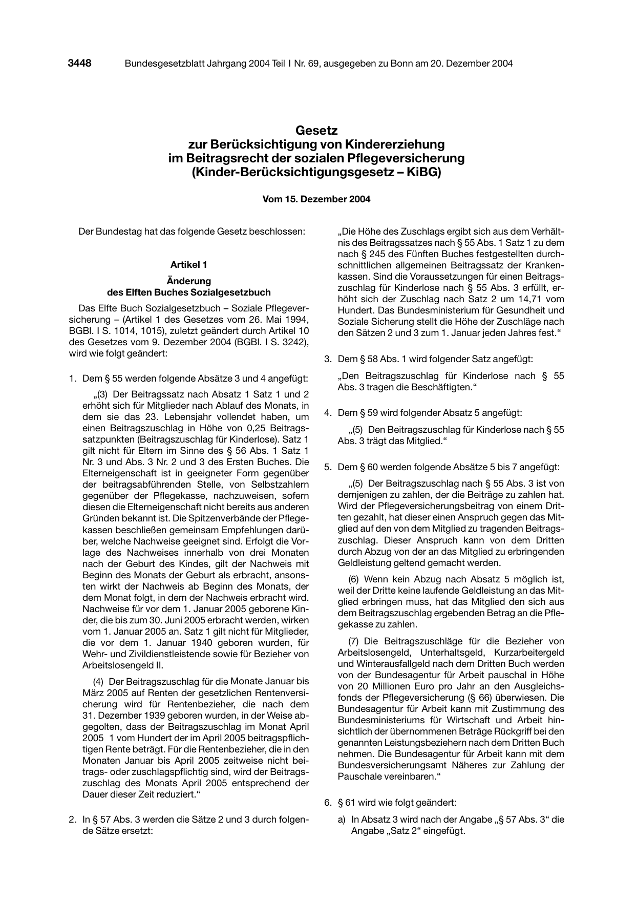 BGBl. 2004, Seite 3448 — Originalseite als Abbildung