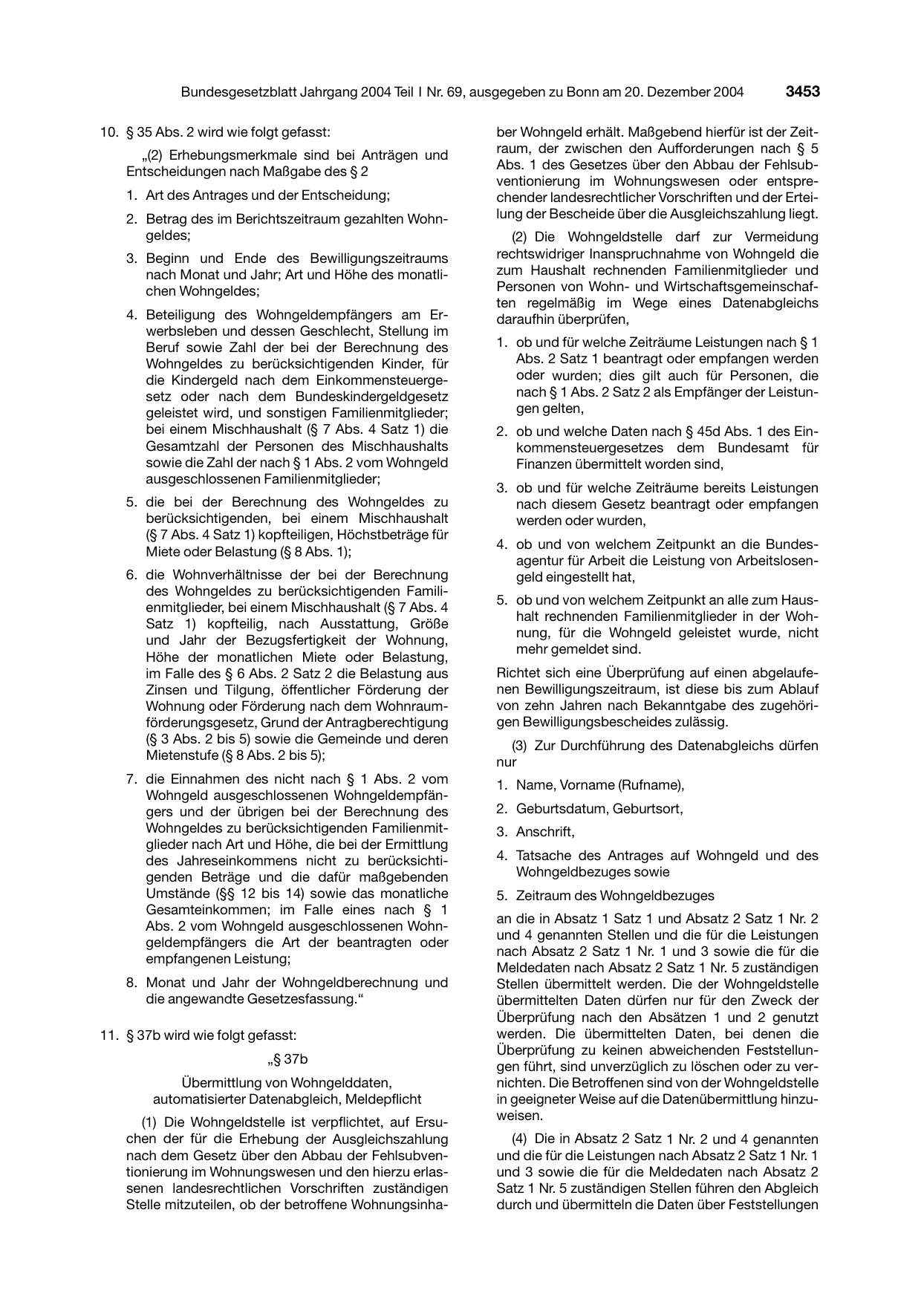 BGBl. 2004, Seite 3453 — Originalseite als Abbildung