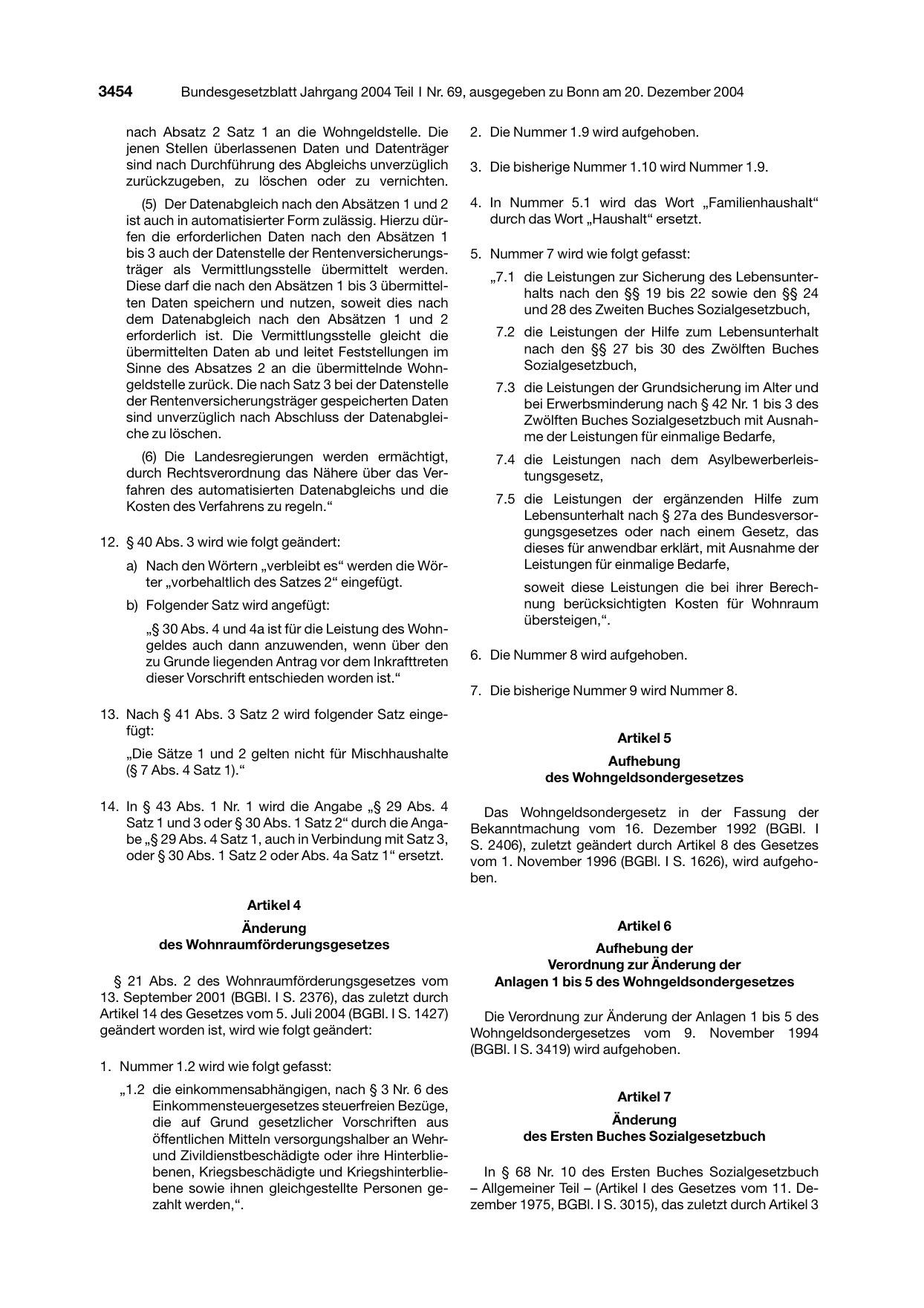 BGBl. 2004, Seite 3454 — Originalseite als Abbildung