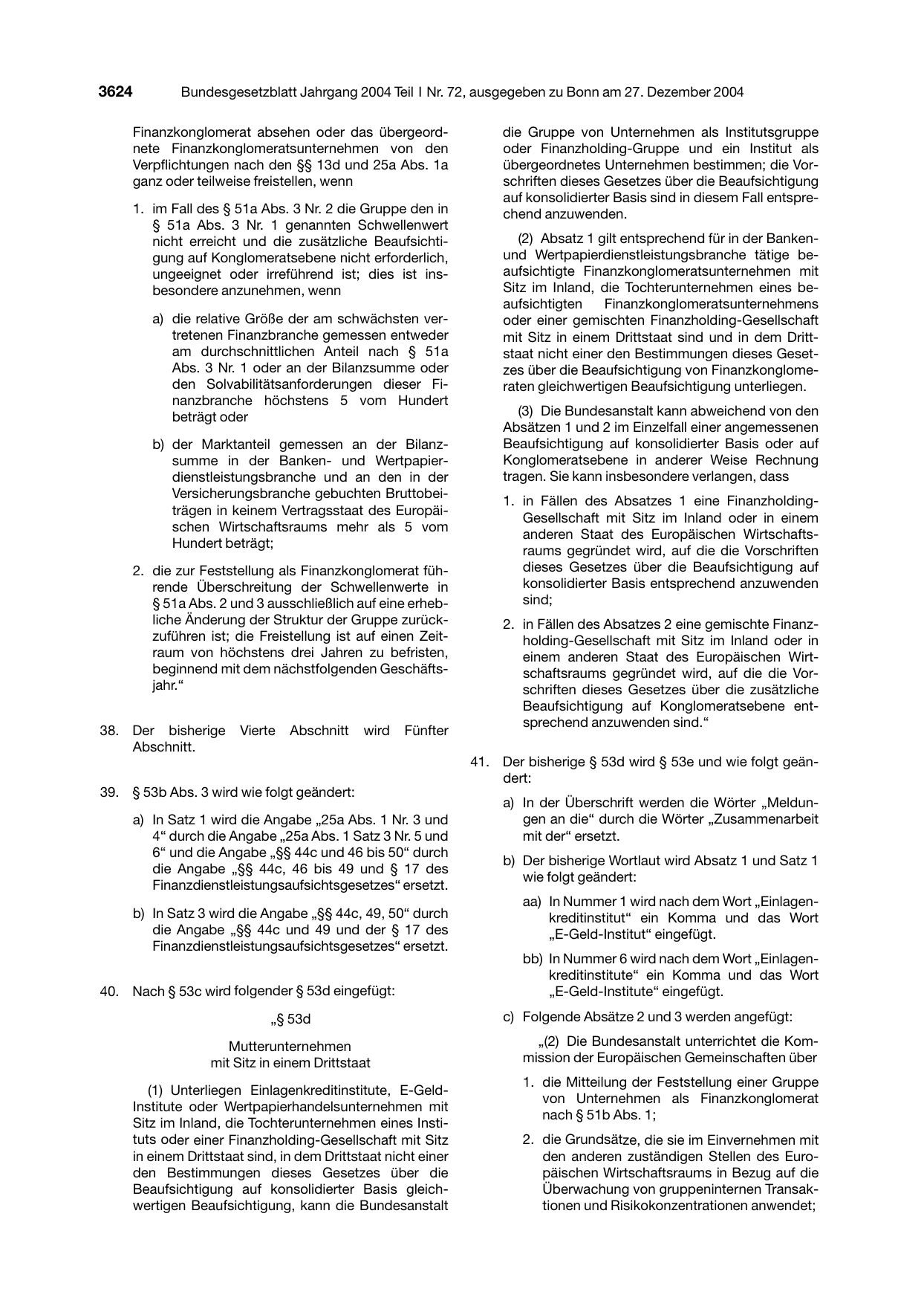 BGBl. 2004, Seite 3624 — Originalseite als Abbildung