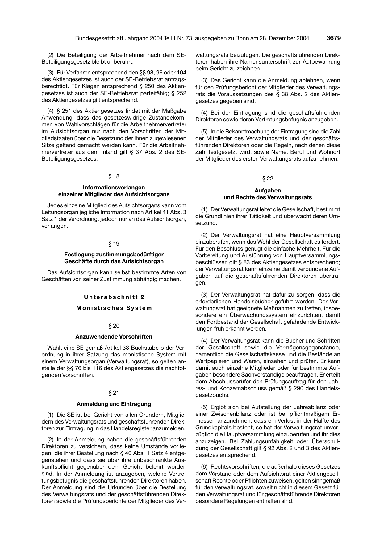 BGBl. 2004, Seite 3679 — Originalseite als Abbildung