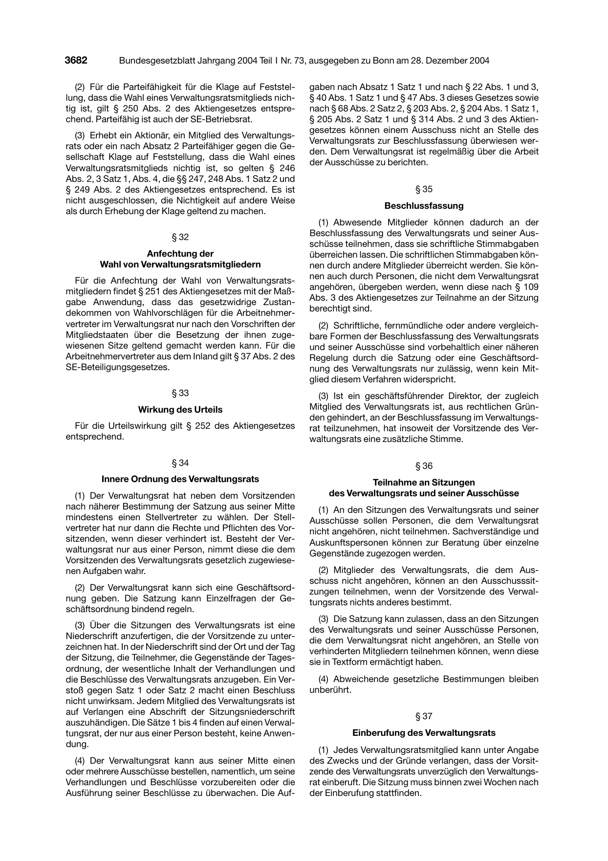 BGBl. 2004, Seite 3682 — Originalseite als Abbildung