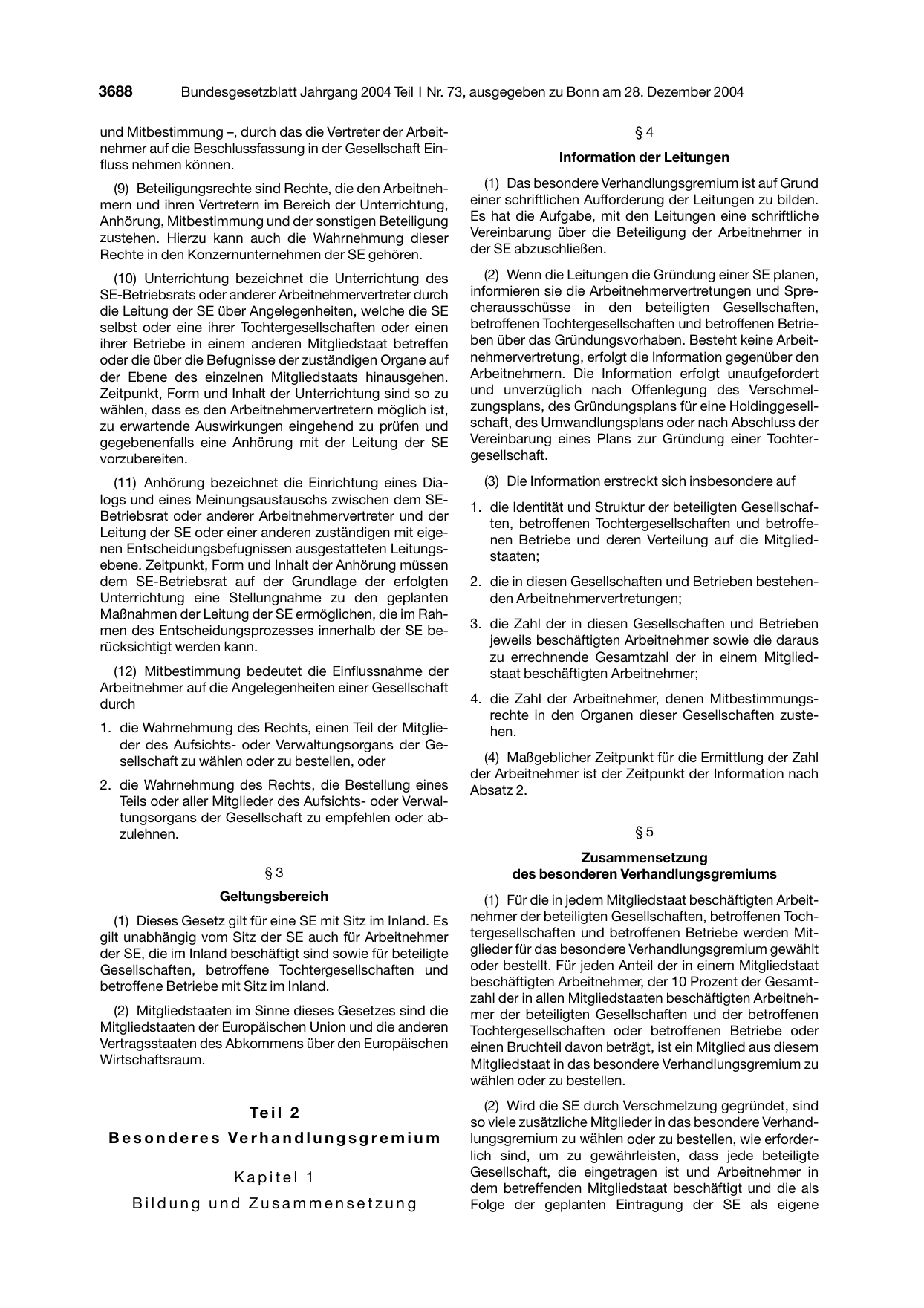 BGBl. 2004, Seite 3688 — Originalseite als Abbildung