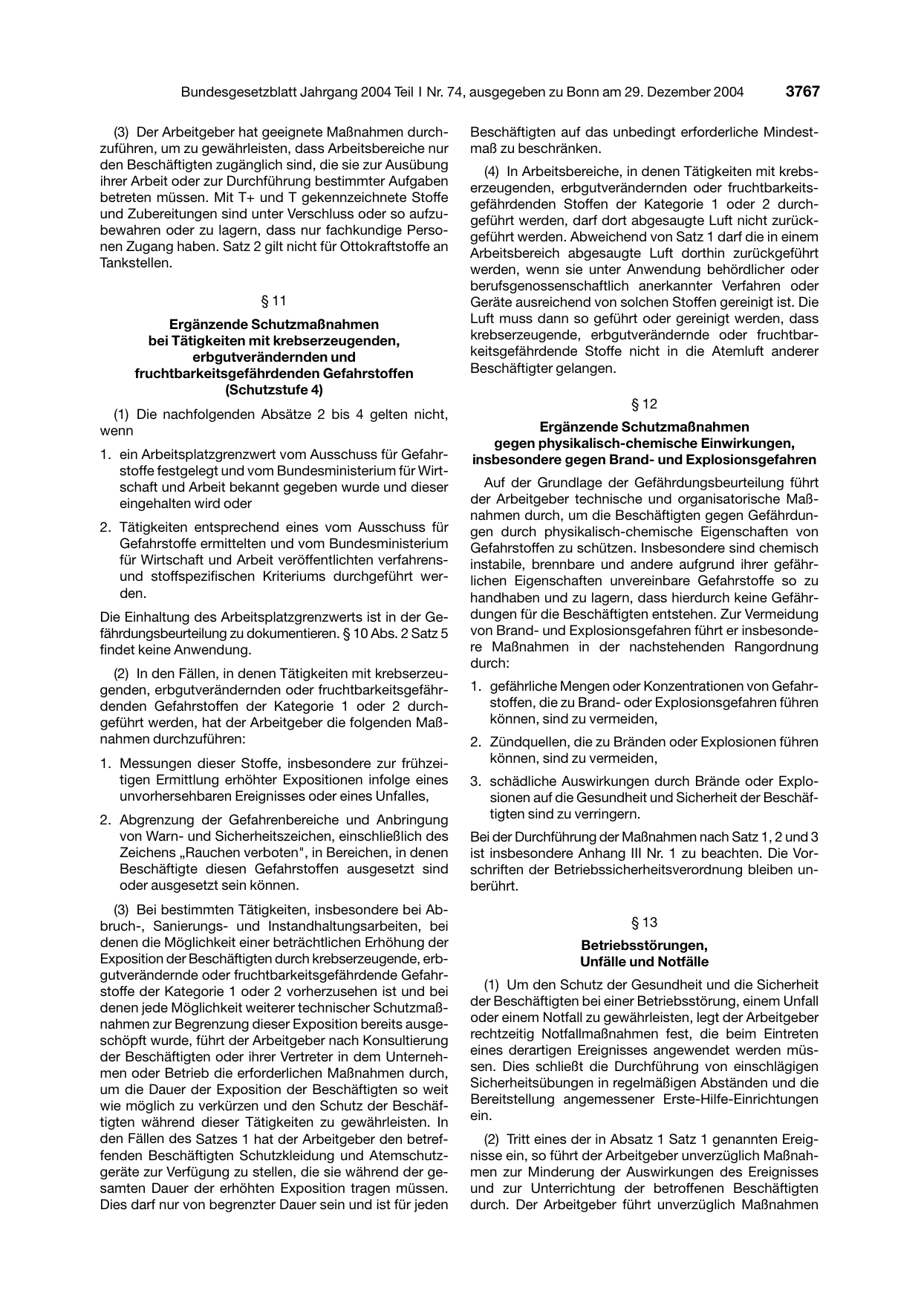 BGBl. 2004, Seite 3767 — Originalseite als Abbildung
