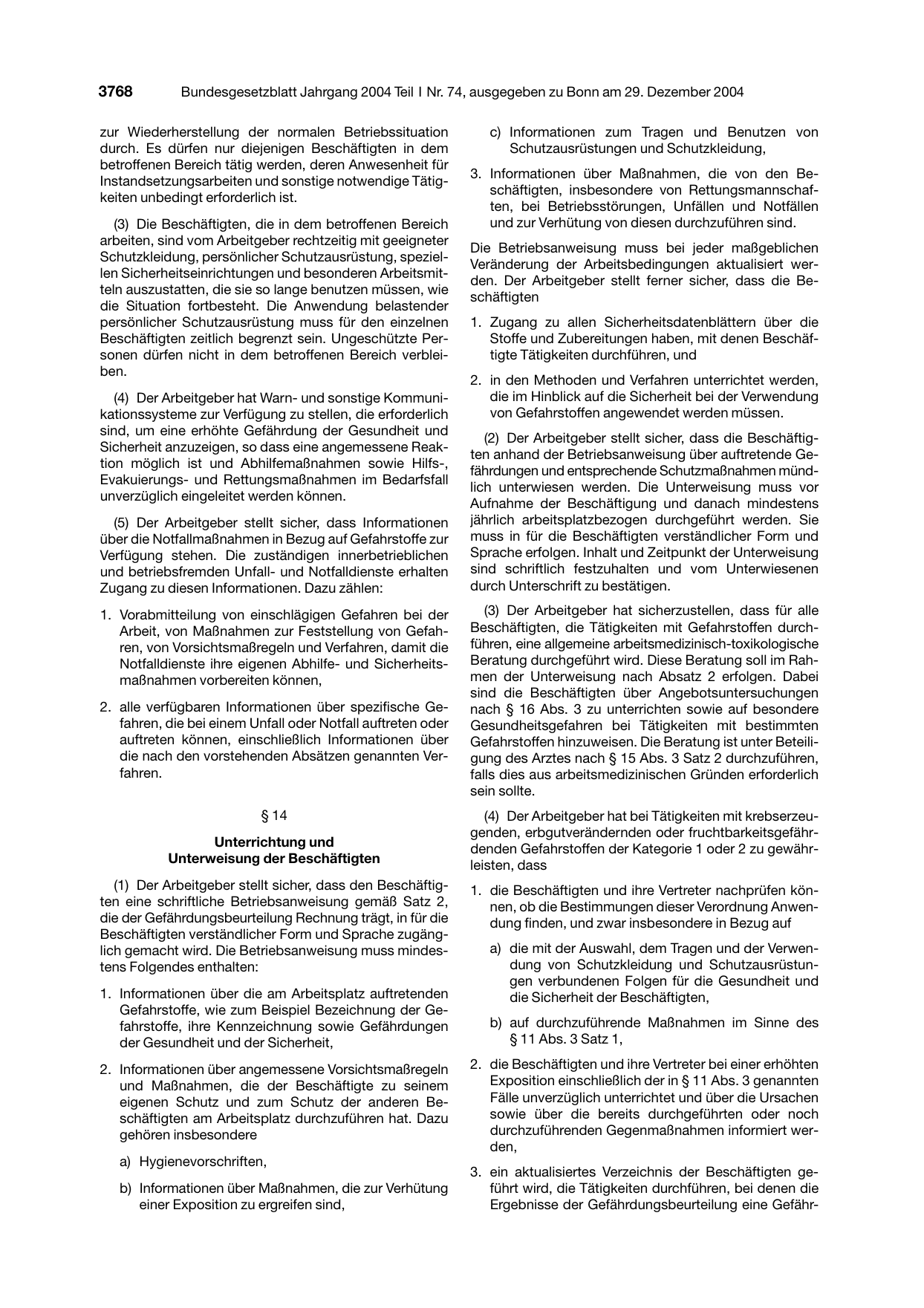 BGBl. 2004, Seite 3768 — Originalseite als Abbildung