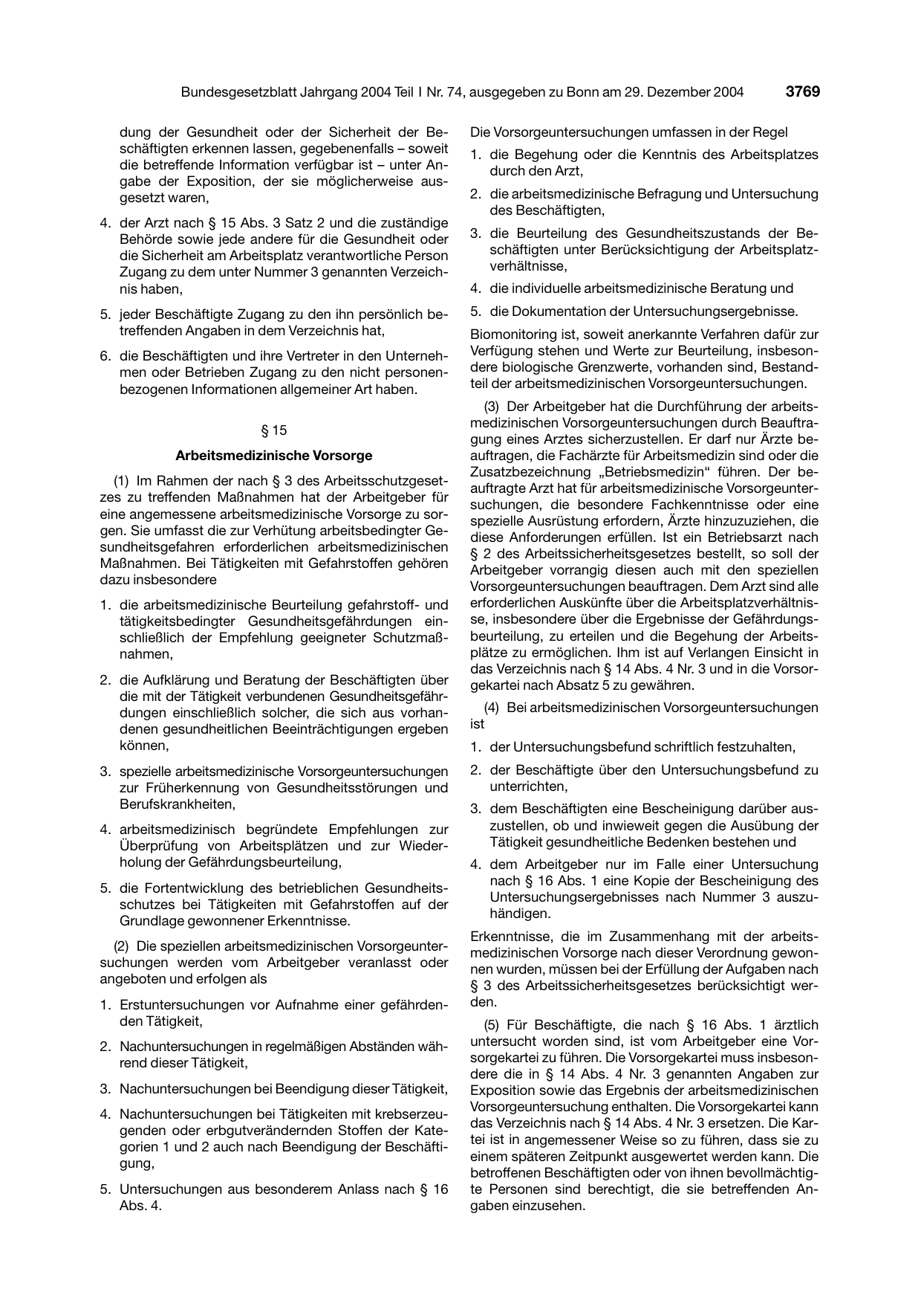 BGBl. 2004, Seite 3769 — Originalseite als Abbildung