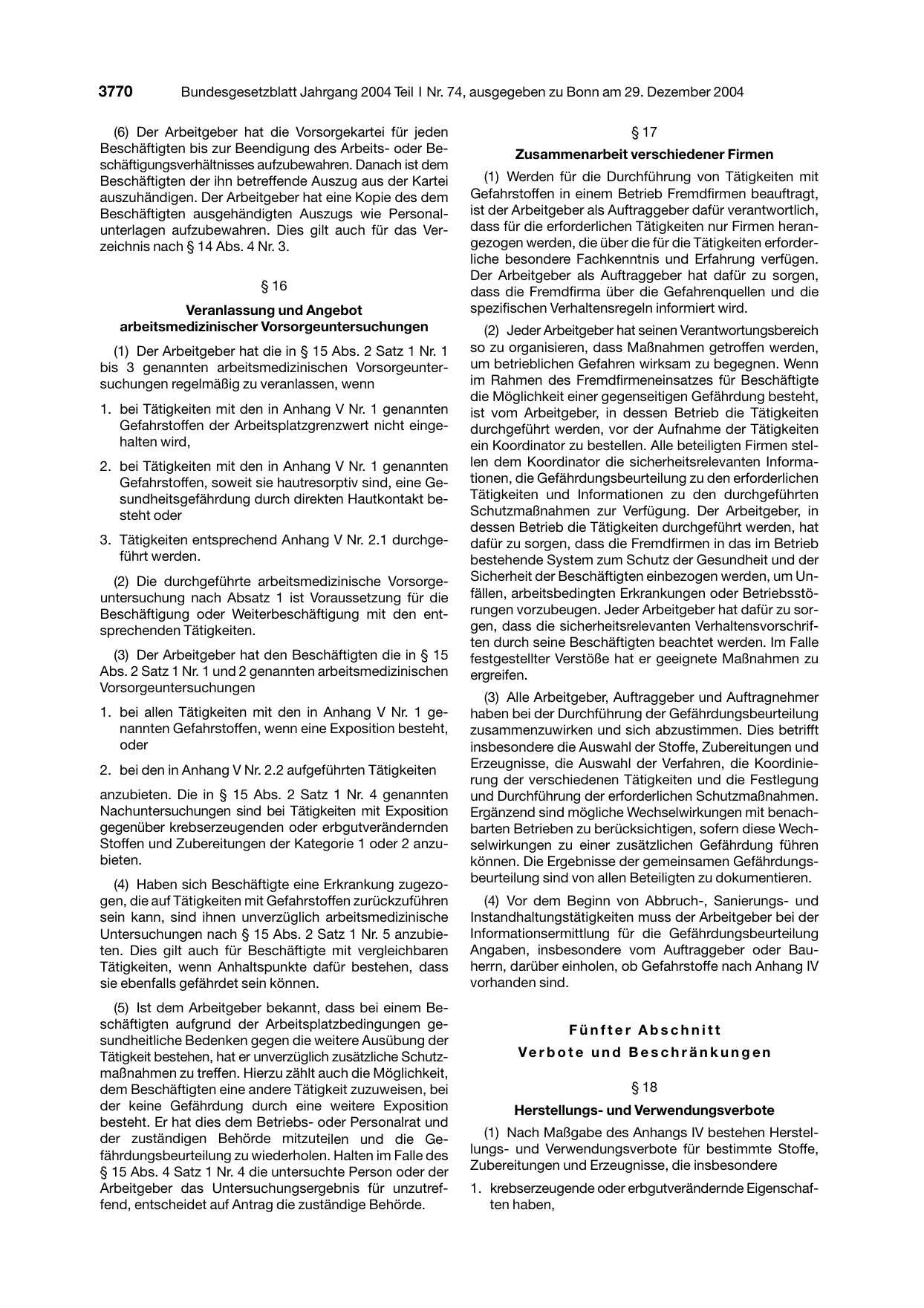 BGBl. 2004, Seite 3770 — Originalseite als Abbildung