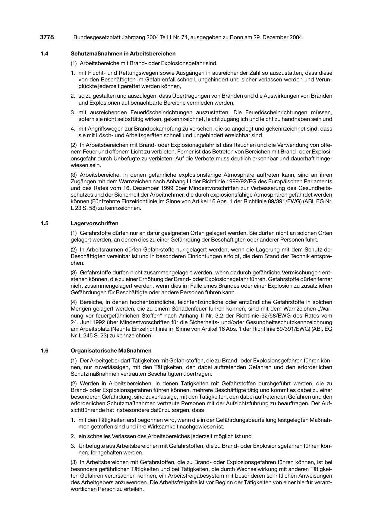 BGBl. 2004, Seite 3778 — Originalseite als Abbildung