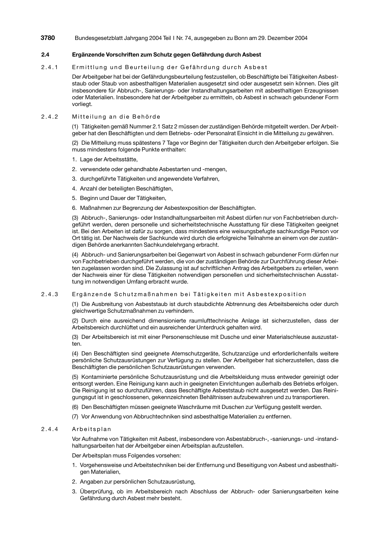 BGBl. 2004, Seite 3780 — Originalseite als Abbildung
