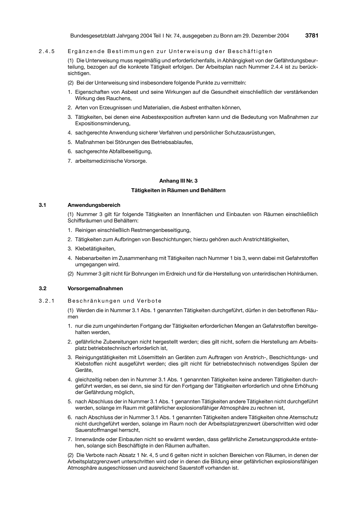 BGBl. 2004, Seite 3781 — Originalseite als Abbildung