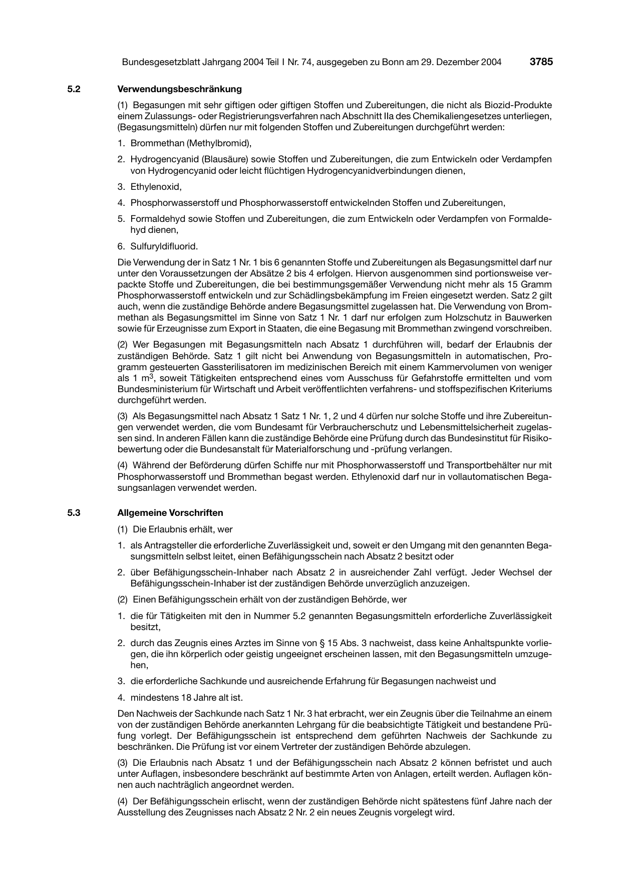 BGBl. 2004, Seite 3785 — Originalseite als Abbildung