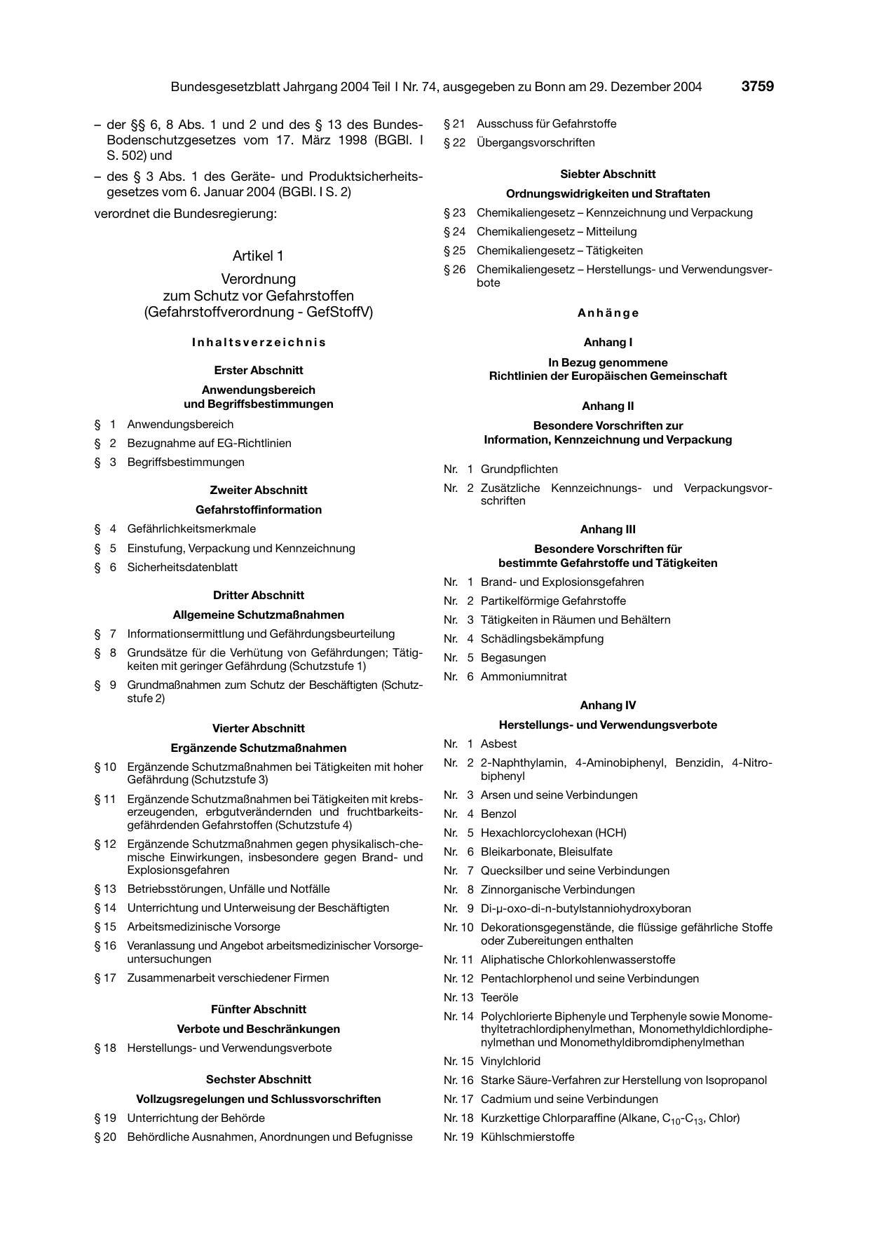 BGBl. 2004, Seite 3759 — Originalseite als Abbildung