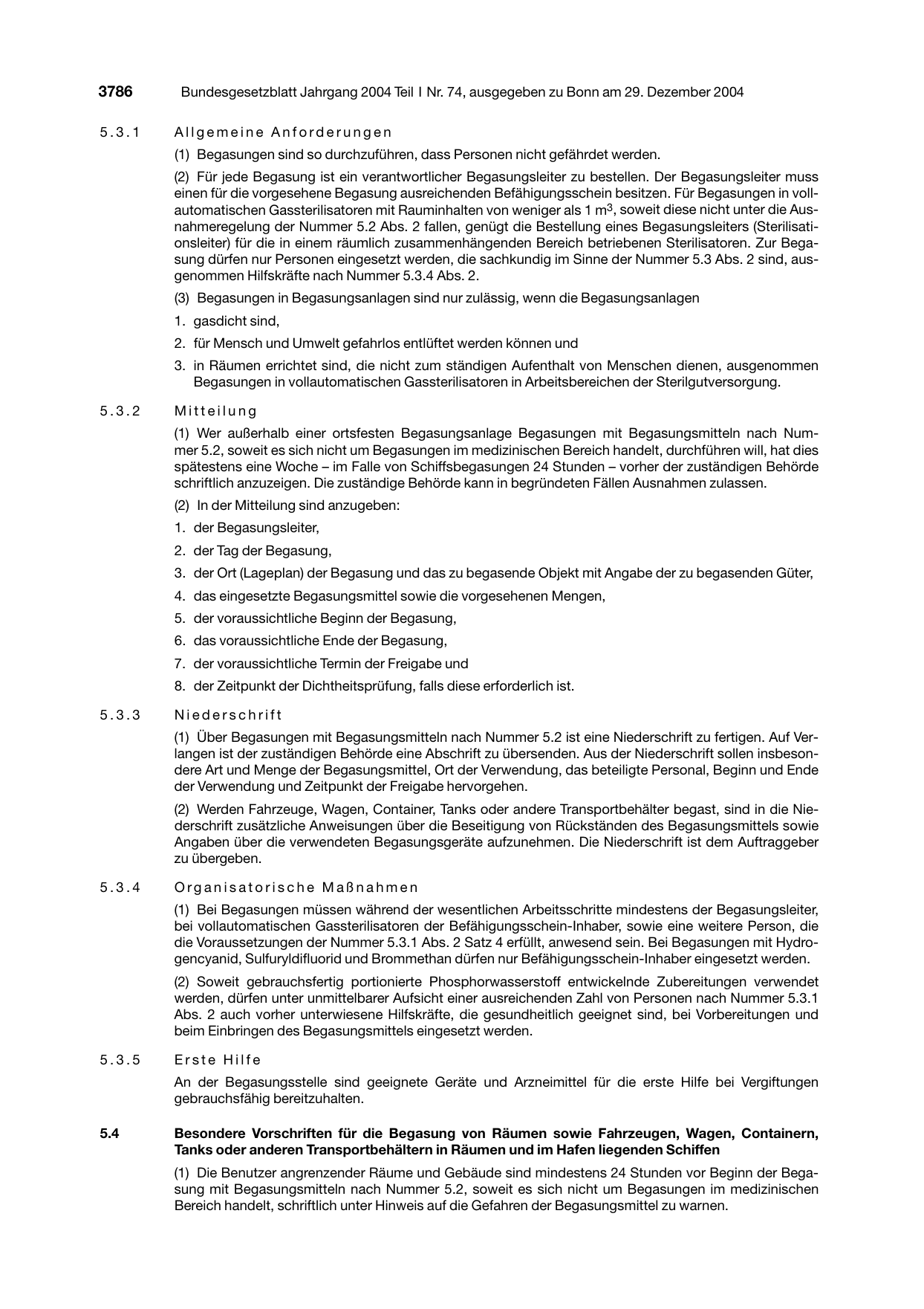 BGBl. 2004, Seite 3786 — Originalseite als Abbildung