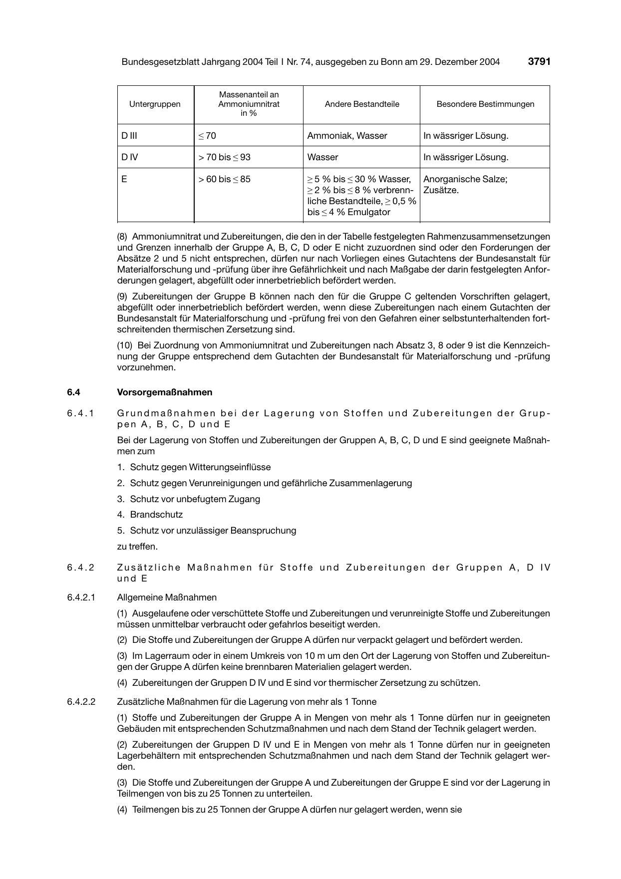BGBl. 2004, Seite 3791 — Originalseite als Abbildung