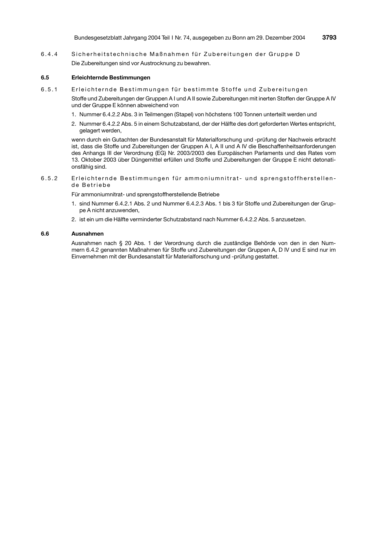 BGBl. 2004, Seite 3793 — Originalseite als Abbildung
