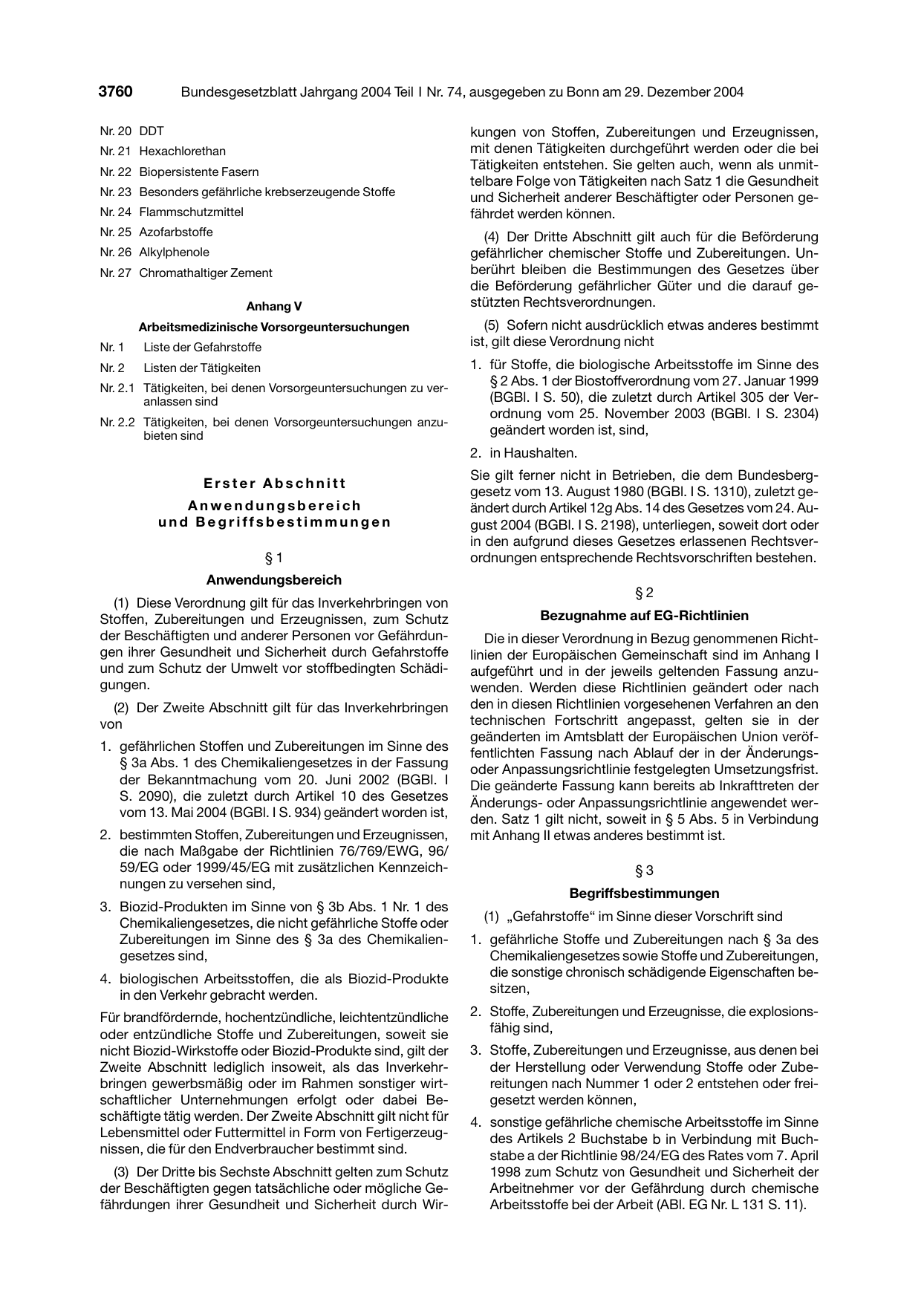 BGBl. 2004, Seite 3760 — Originalseite als Abbildung