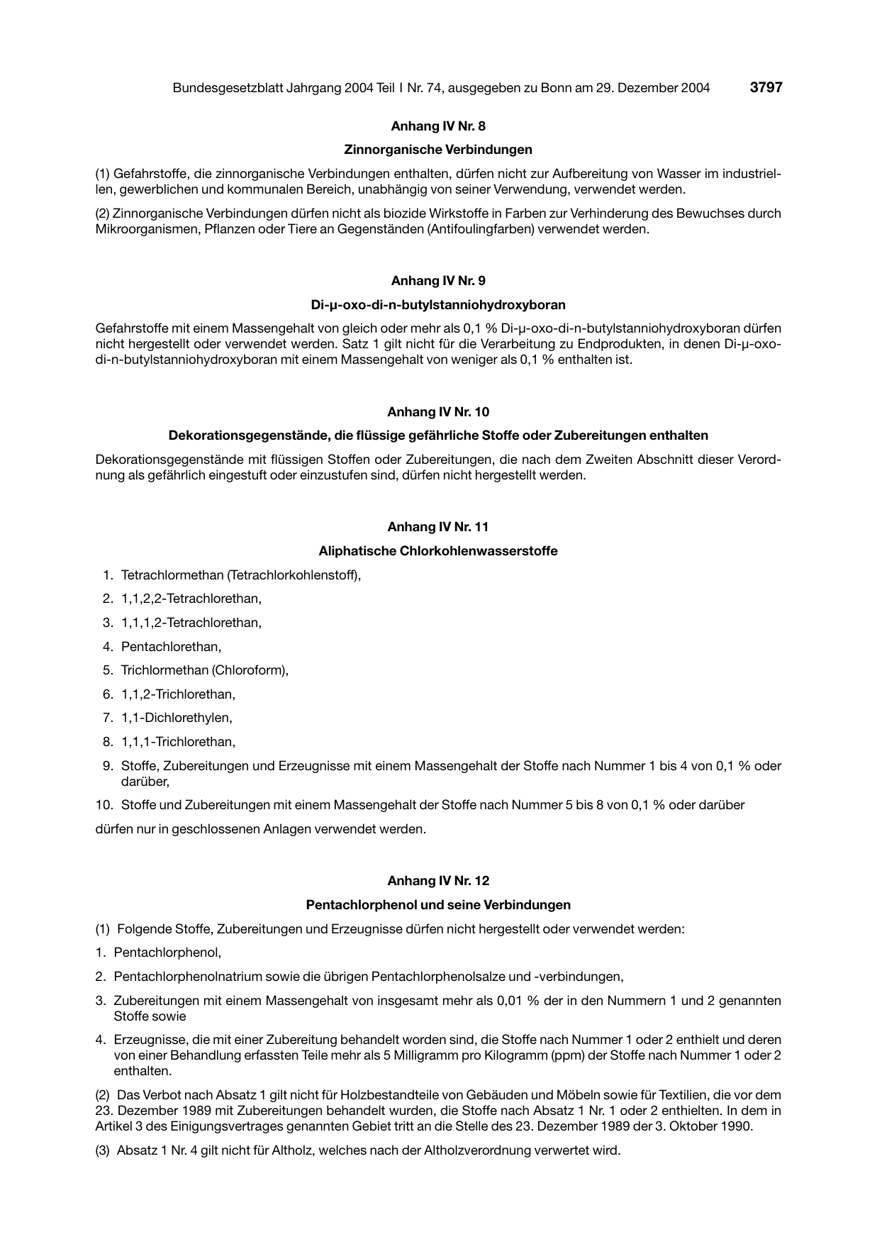 BGBl. 2004, Seite 3797 — Originalseite als Abbildung