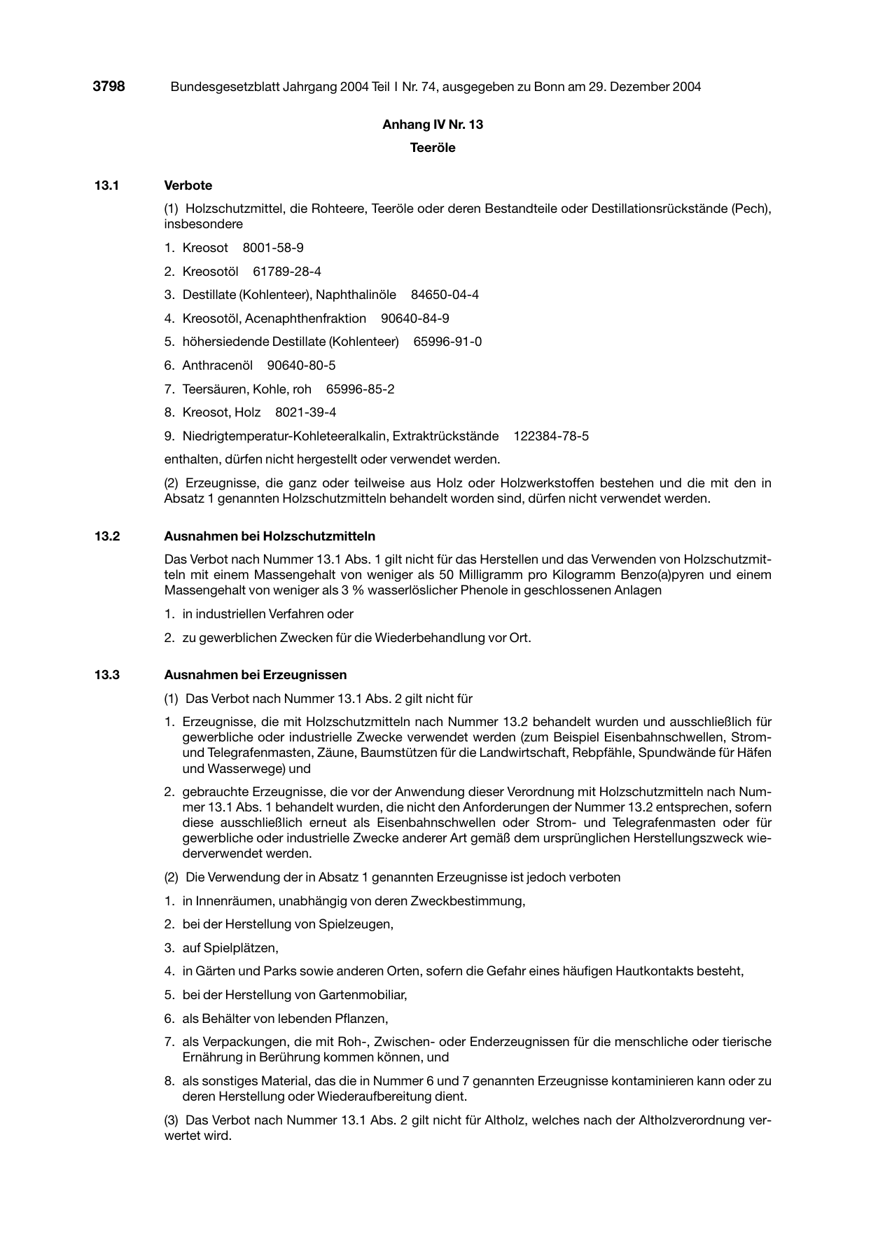 BGBl. 2004, Seite 3798 — Originalseite als Abbildung