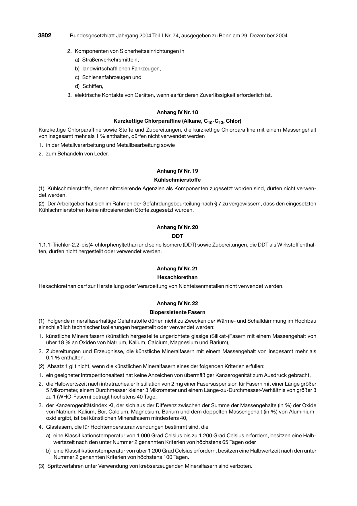 BGBl. 2004, Seite 3802 — Originalseite als Abbildung