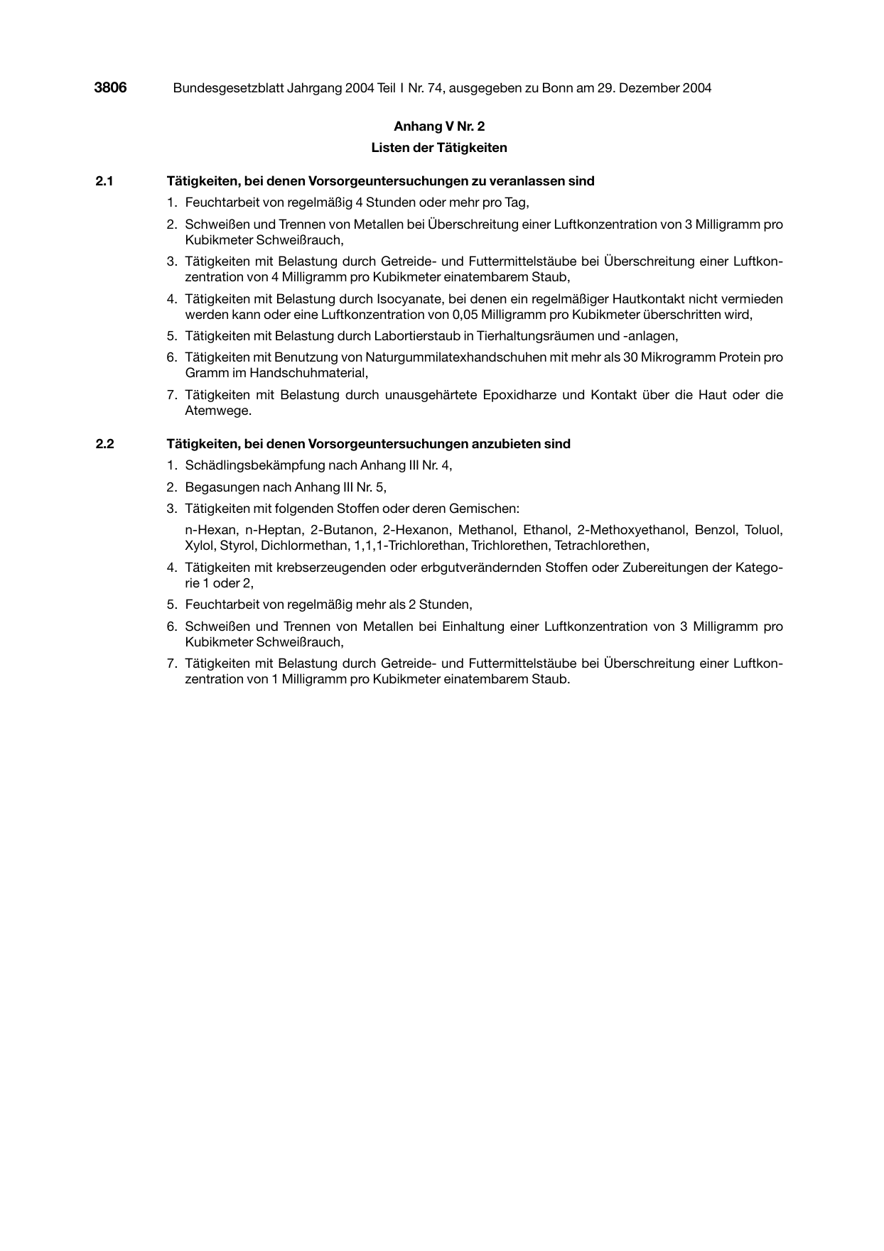 BGBl. 2004, Seite 3806 — Originalseite als Abbildung