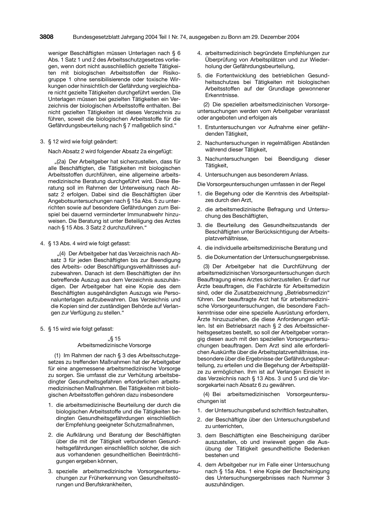 BGBl. 2004, Seite 3808 — Originalseite als Abbildung