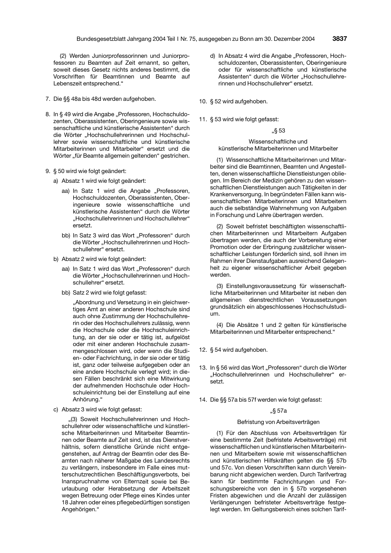 BGBl. 2004, Seite 3837 — Originalseite als Abbildung