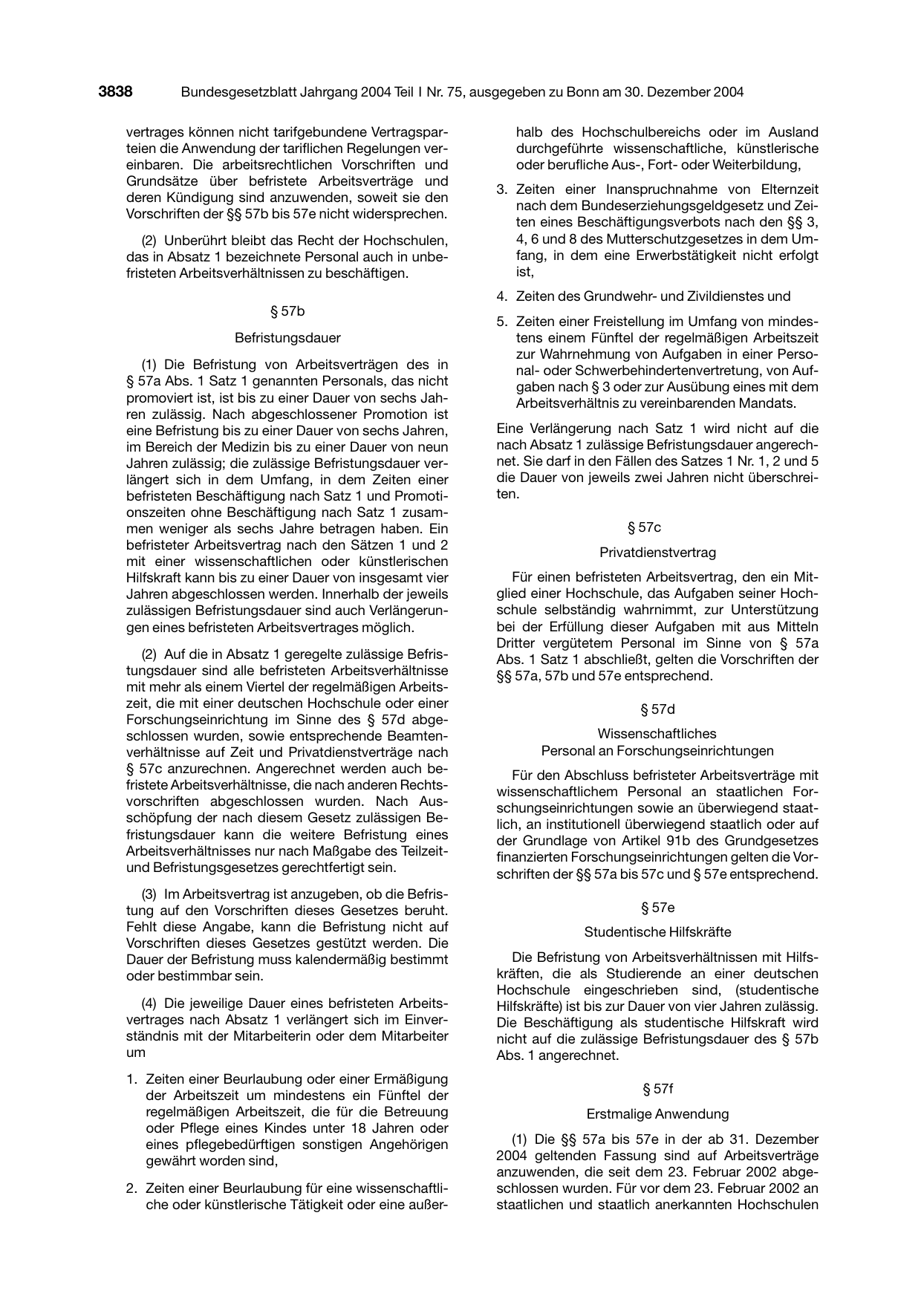 BGBl. 2004, Seite 3838 — Originalseite als Abbildung