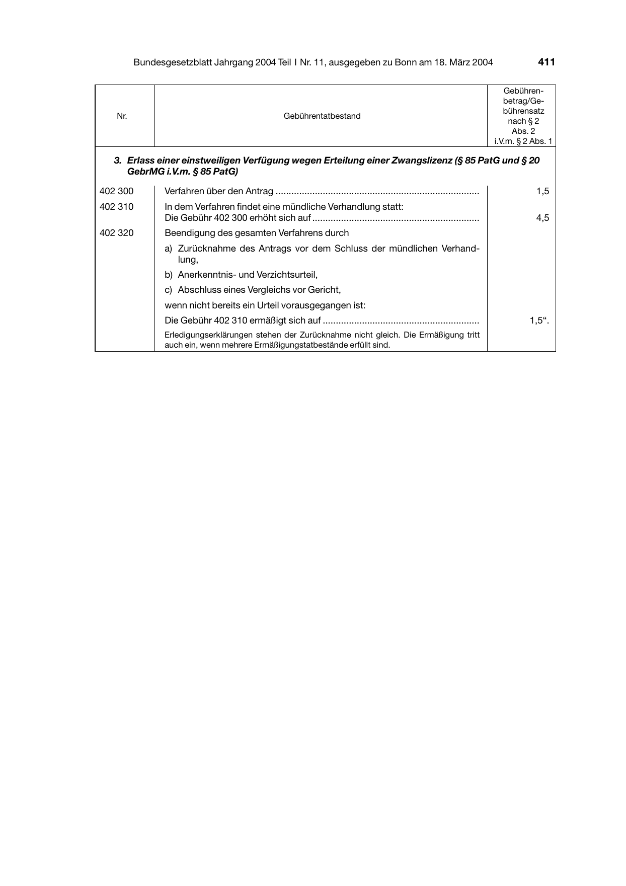 BGBl. 2004, Seite 411 — Originalseite als Abbildung