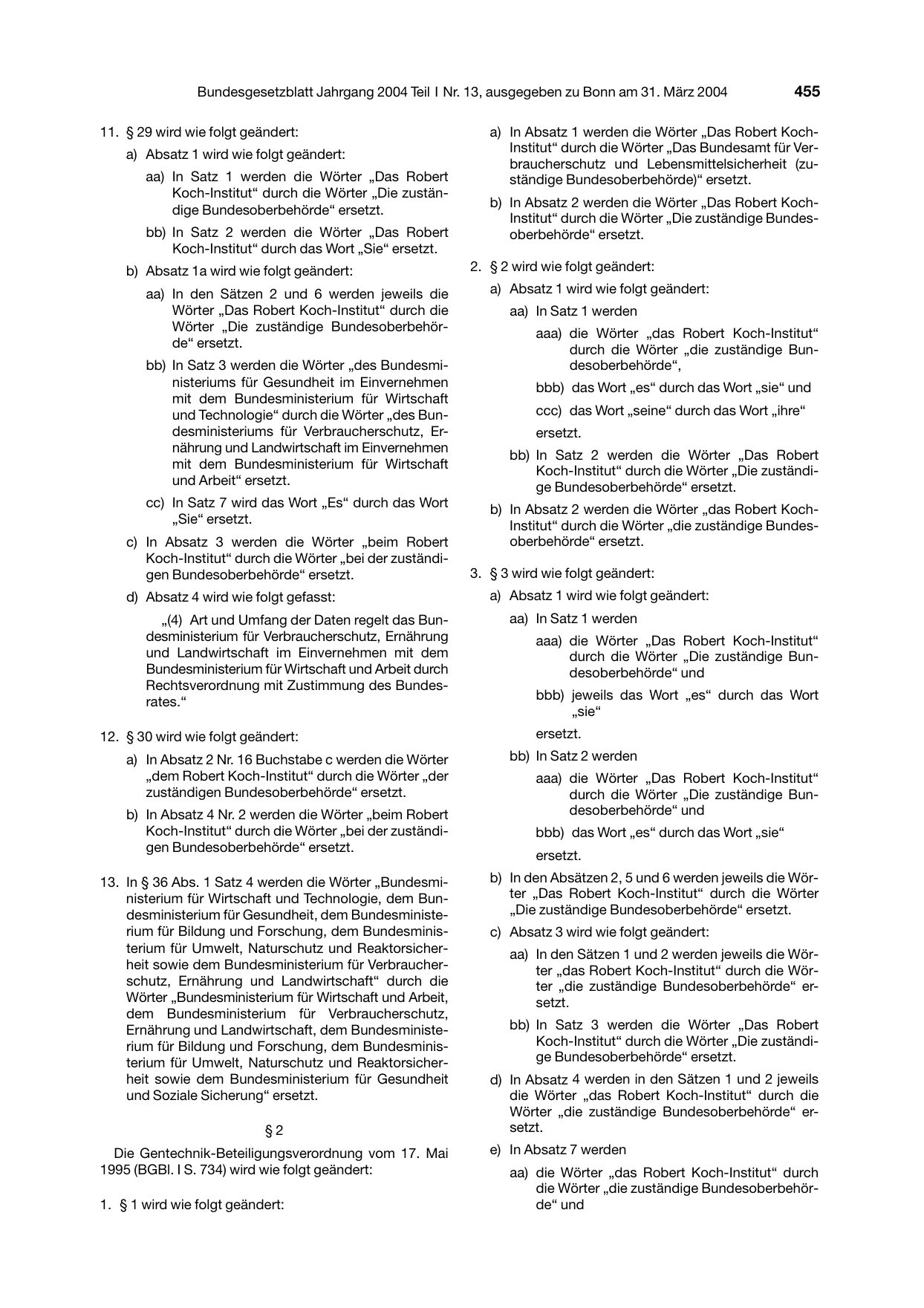 BGBl. 2004, Seite 455 — Originalseite als Abbildung