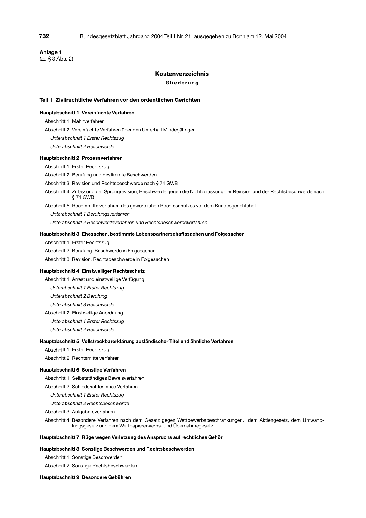 BGBl. 2004, Seite 732 — Originalseite als Abbildung