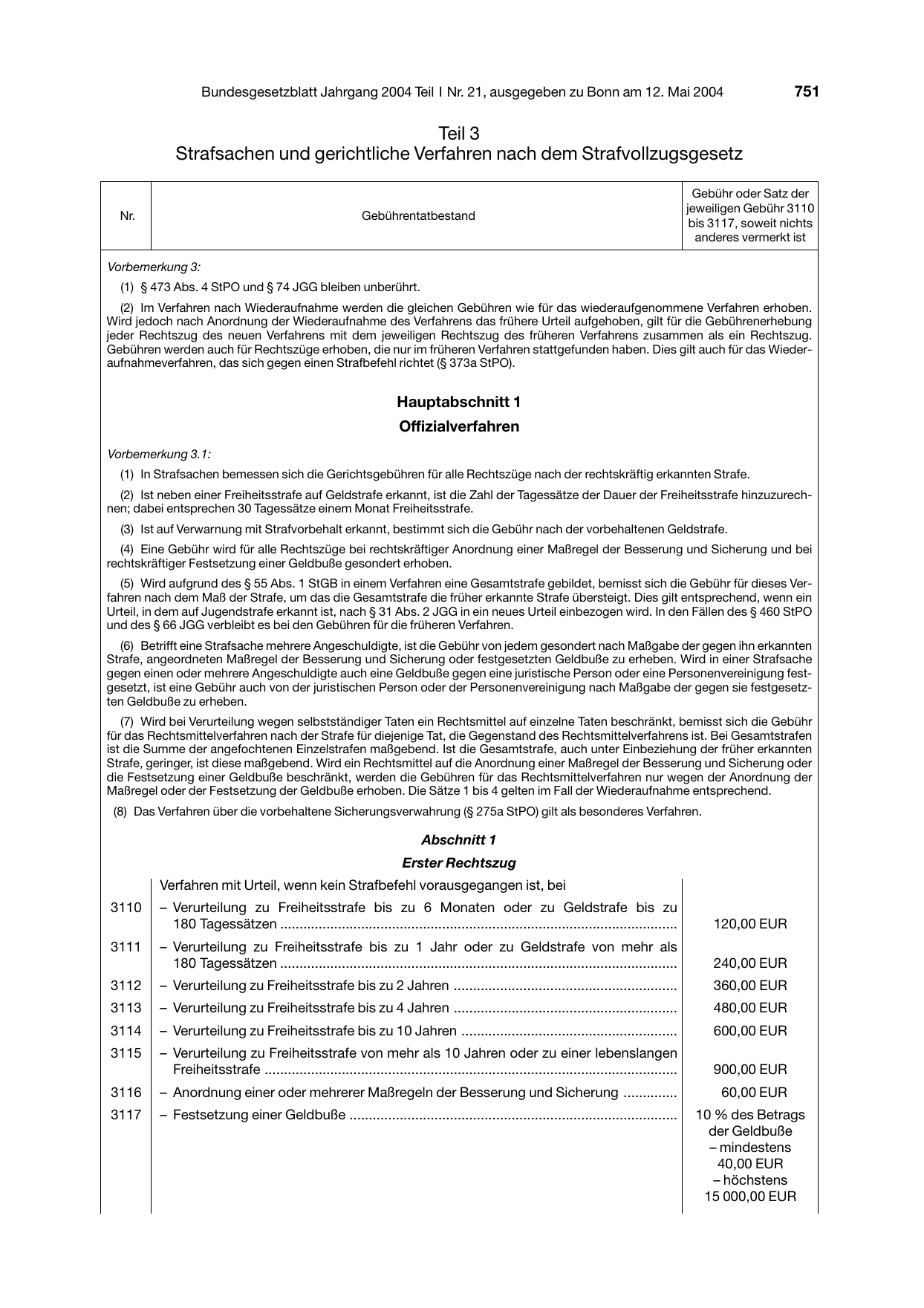 BGBl. 2004, Seite 751 — Originalseite als Abbildung