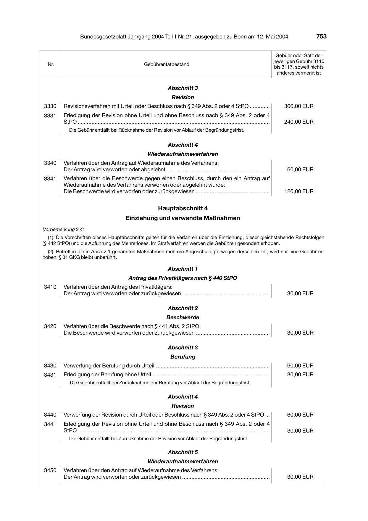 BGBl. 2004, Seite 753 — Originalseite als Abbildung