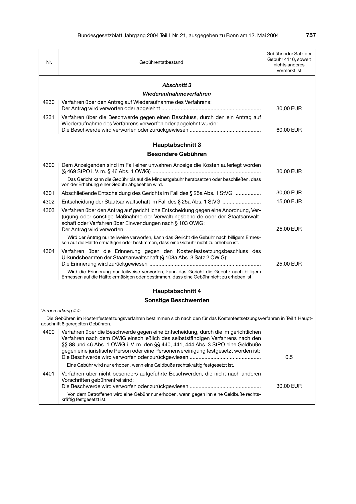 BGBl. 2004, Seite 757 — Originalseite als Abbildung