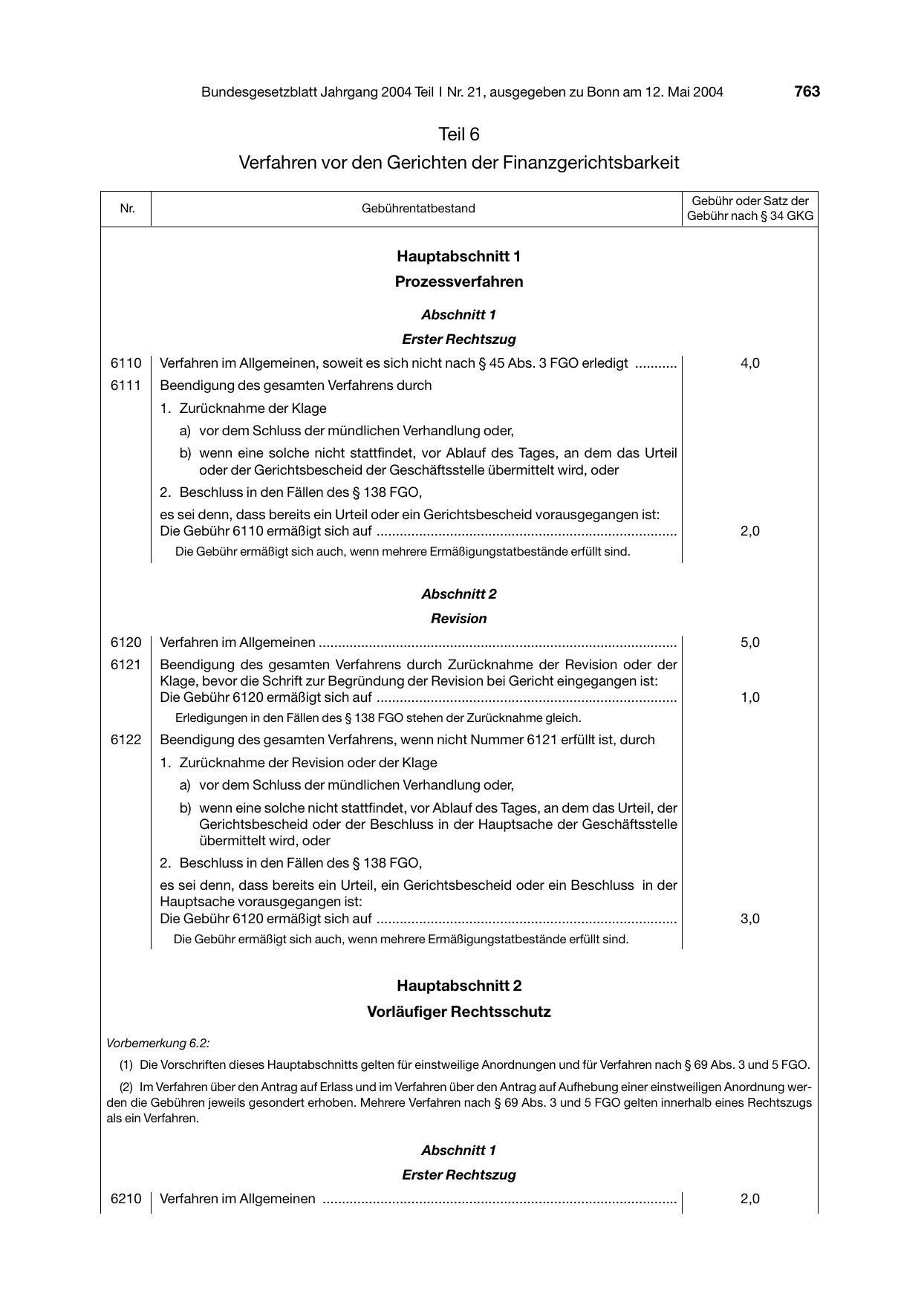 BGBl. 2004, Seite 763 — Originalseite als Abbildung