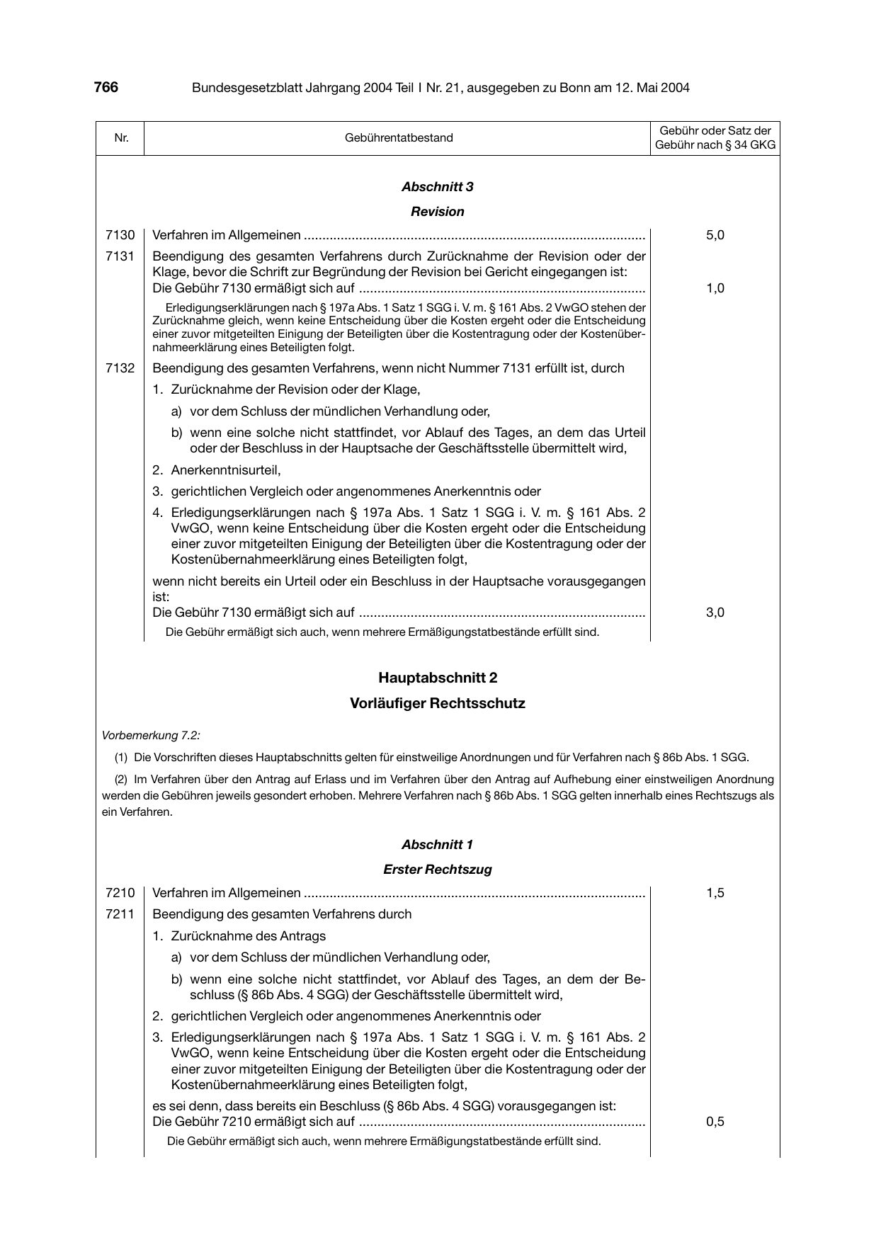 BGBl. 2004, Seite 766 — Originalseite als Abbildung