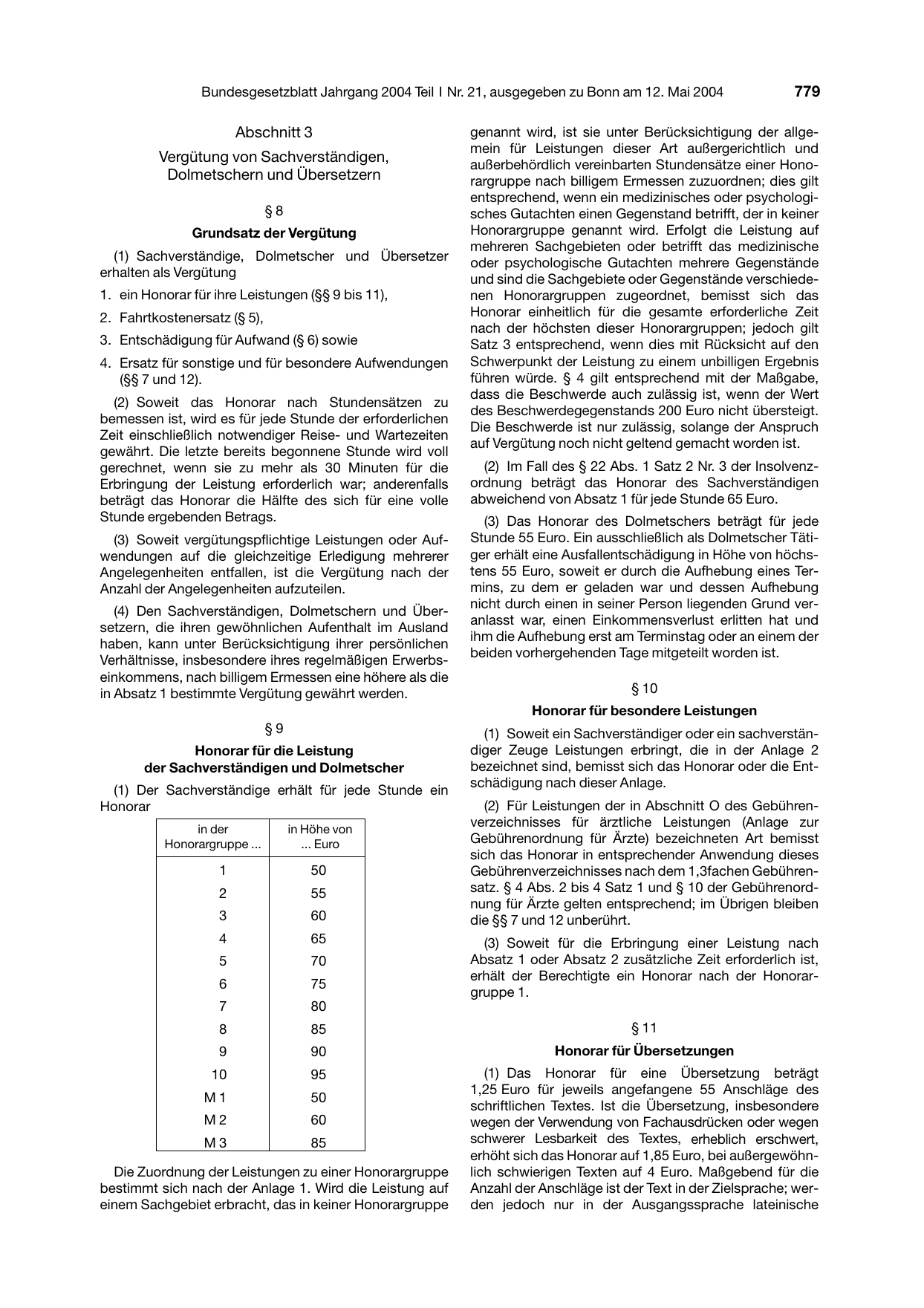 BGBl. 2004, Seite 779 — Originalseite als Abbildung