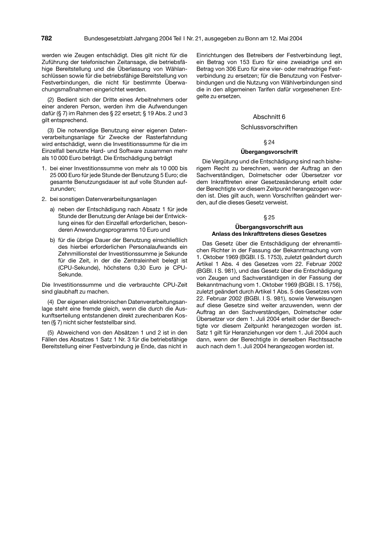 BGBl. 2004, Seite 782 — Originalseite als Abbildung