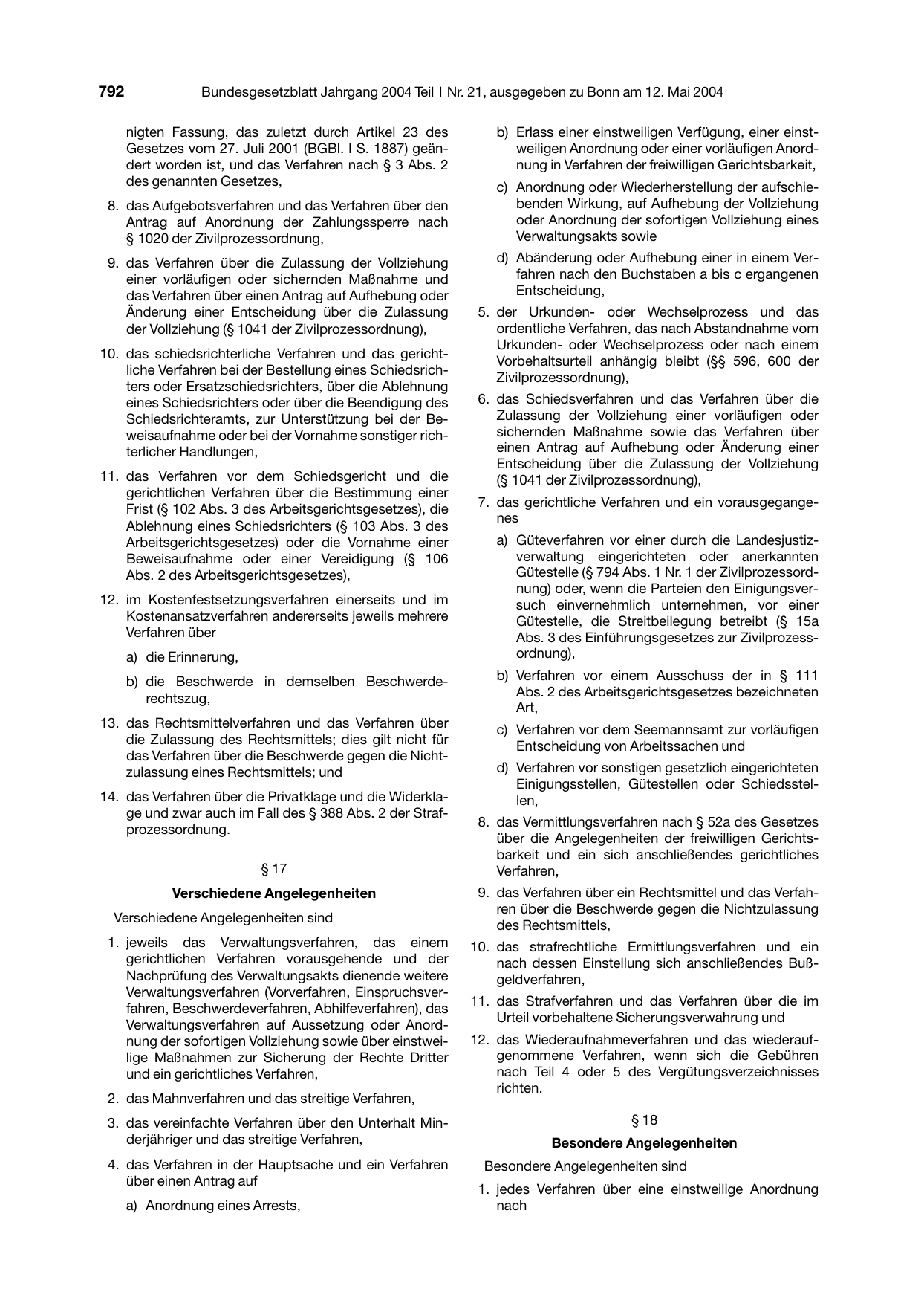 BGBl. 2004, Seite 792 — Originalseite als Abbildung