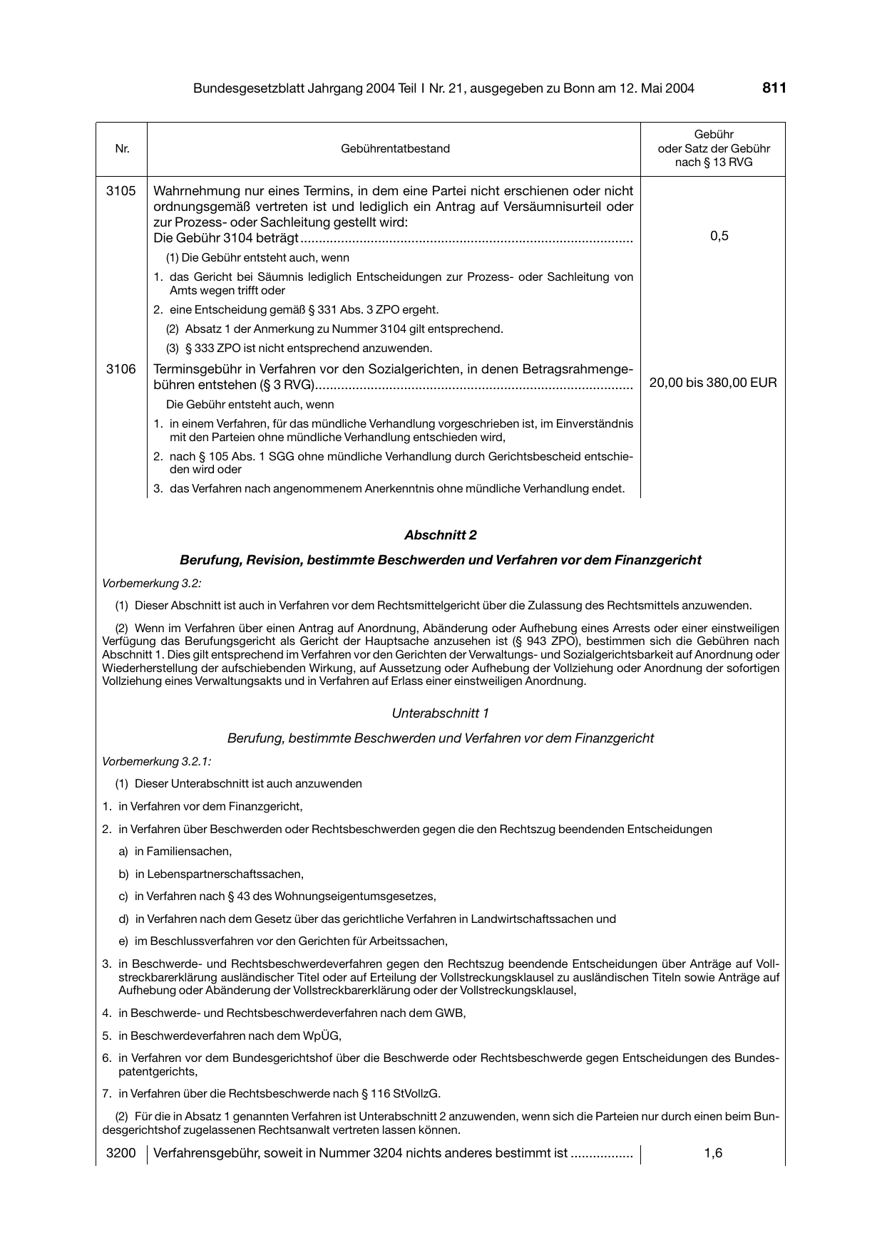 BGBl. 2004, Seite 811 — Originalseite als Abbildung
