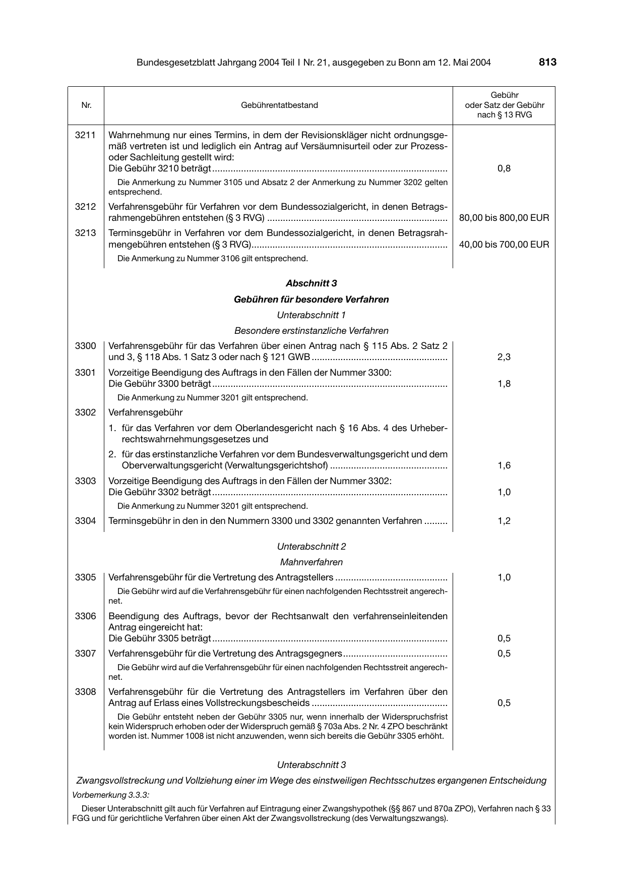 BGBl. 2004, Seite 813 — Originalseite als Abbildung