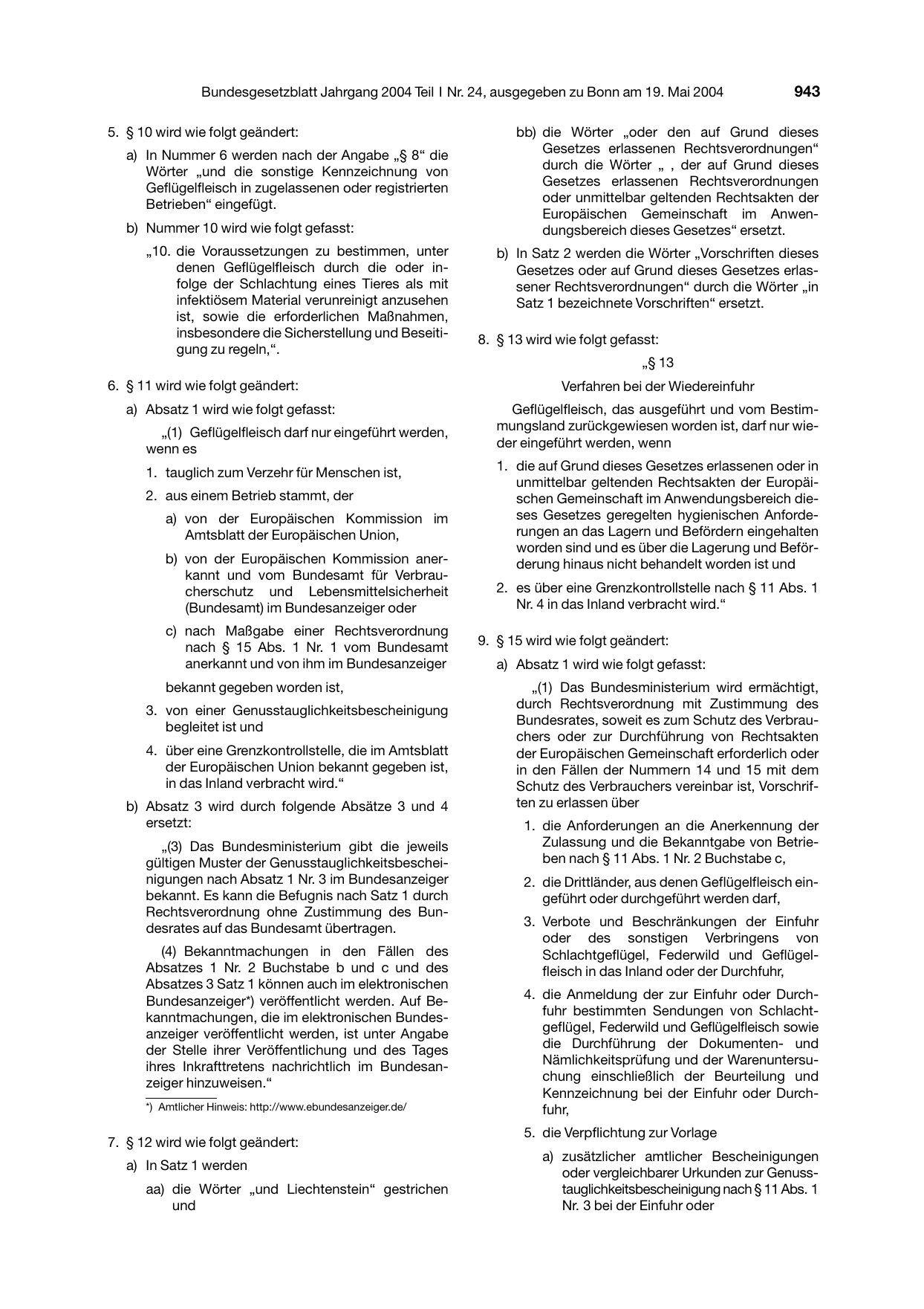 BGBl. 2004, Seite 943 — Originalseite als Abbildung